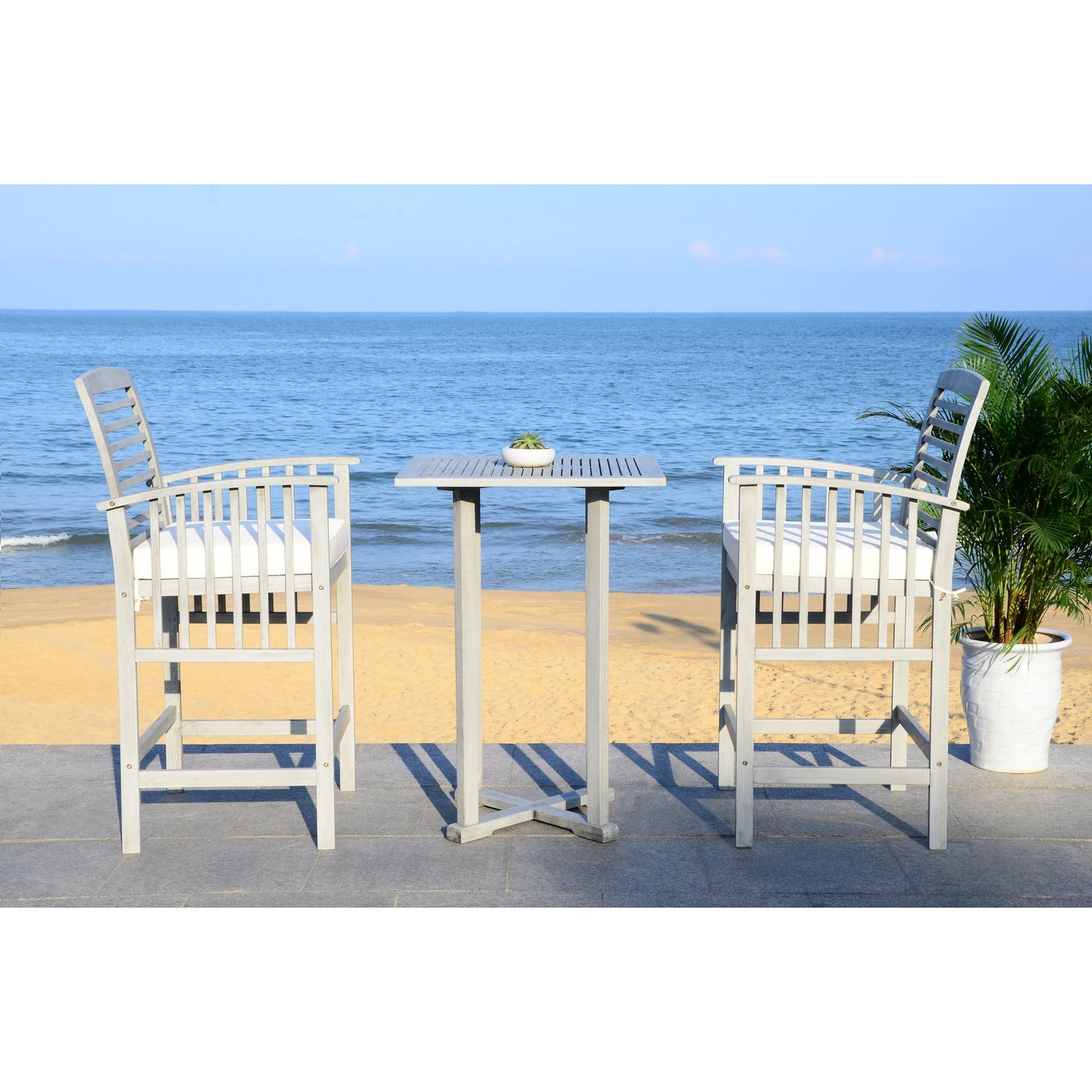 SAFAVIEH Outdoor Living Pate 3-piece Bar Bistro Set - 25W x 26D x 50H