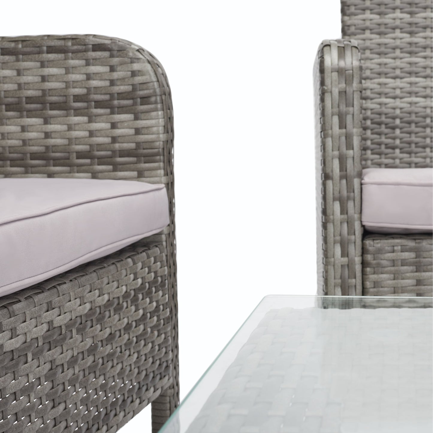 SAFAVIEH Outdoor Zsolt Wicker/ Steel 4-Piece Patio Conversation Set - 42W x 31D x 21H