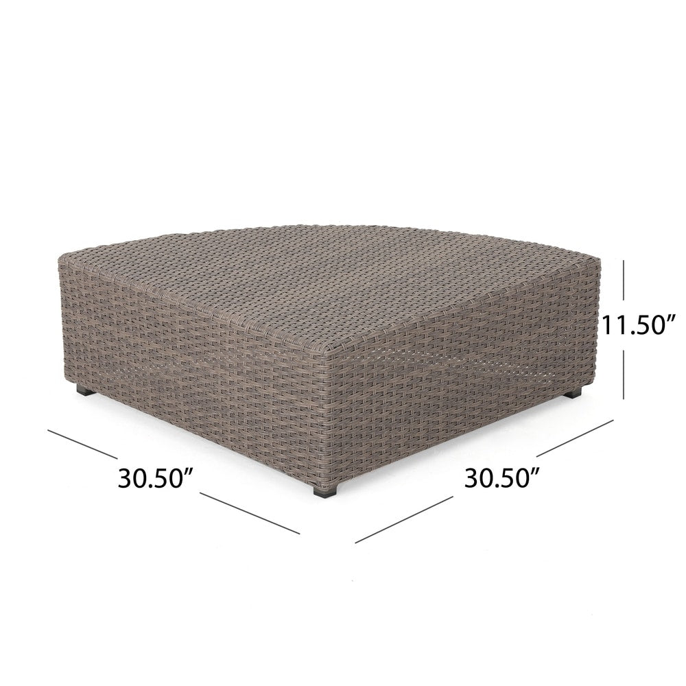Santa Cruz Outdoor 9-piece Wicker Sectional with Cushions by Christopher Knight Home