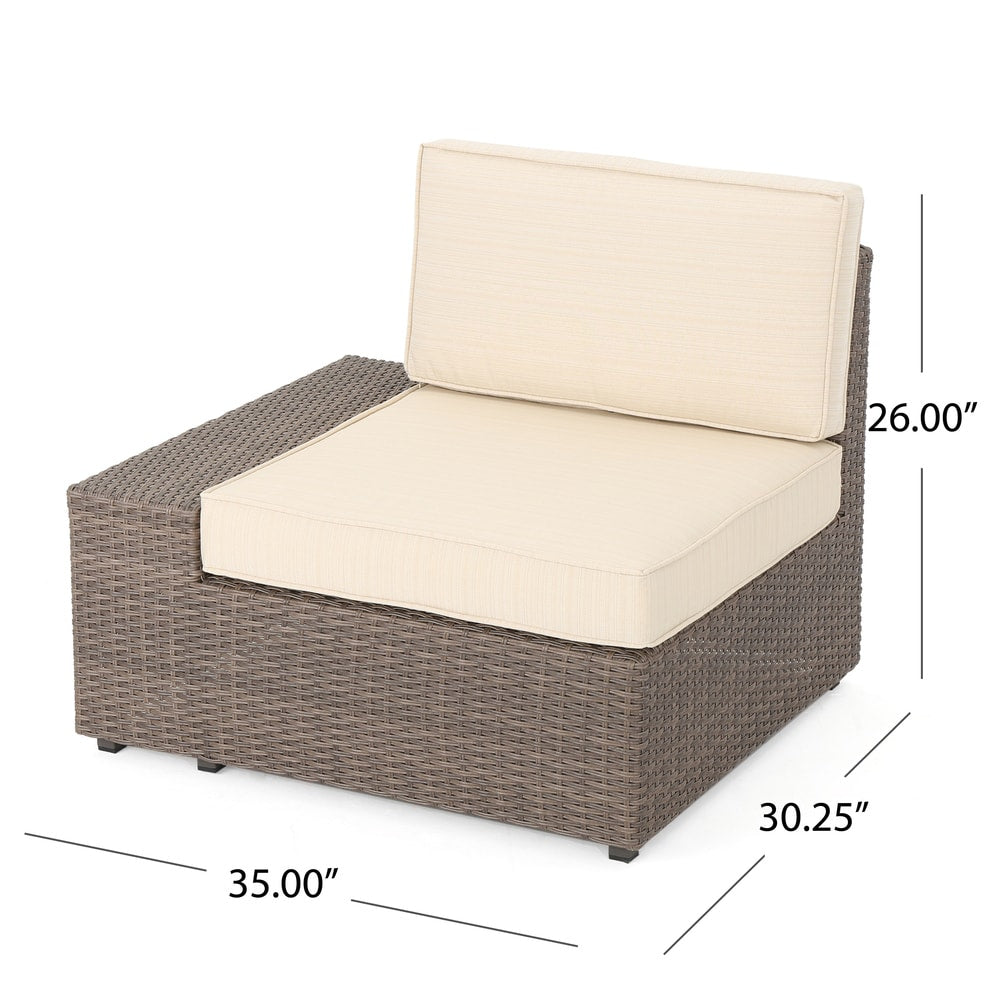 Santa Cruz Outdoor 9-piece Wicker Sectional with Cushions by Christopher Knight Home