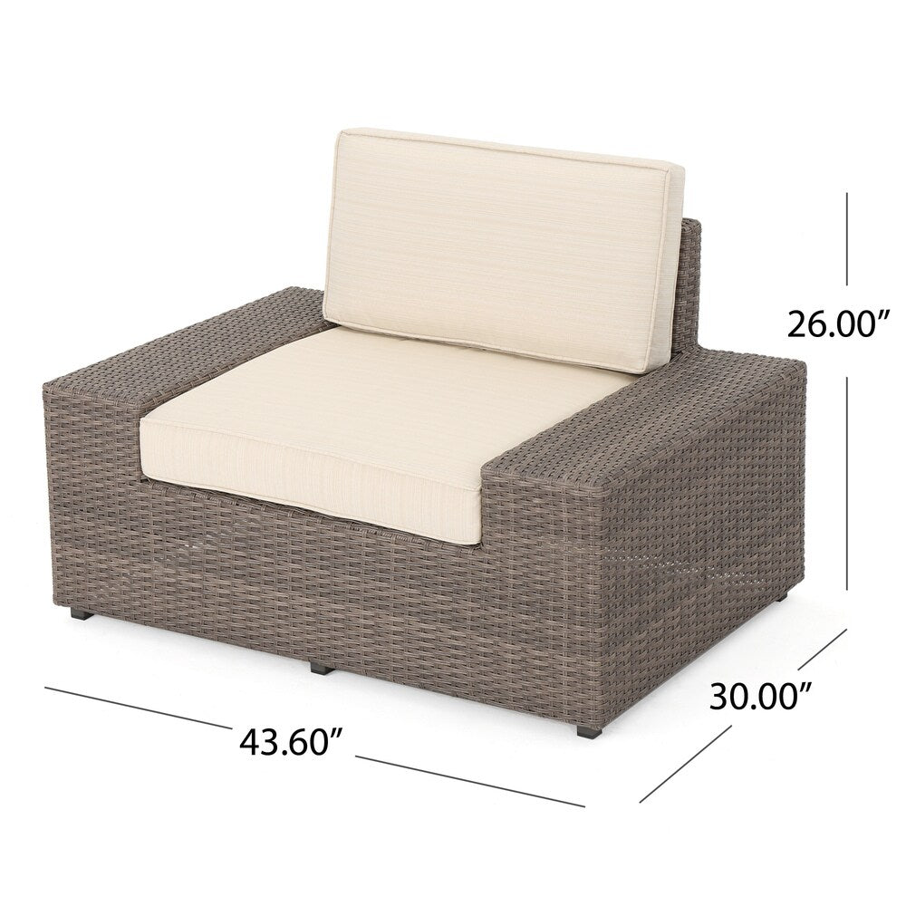Santa Cruz Outdoor 9-piece Wicker Sectional with Cushions by Christopher Knight Home