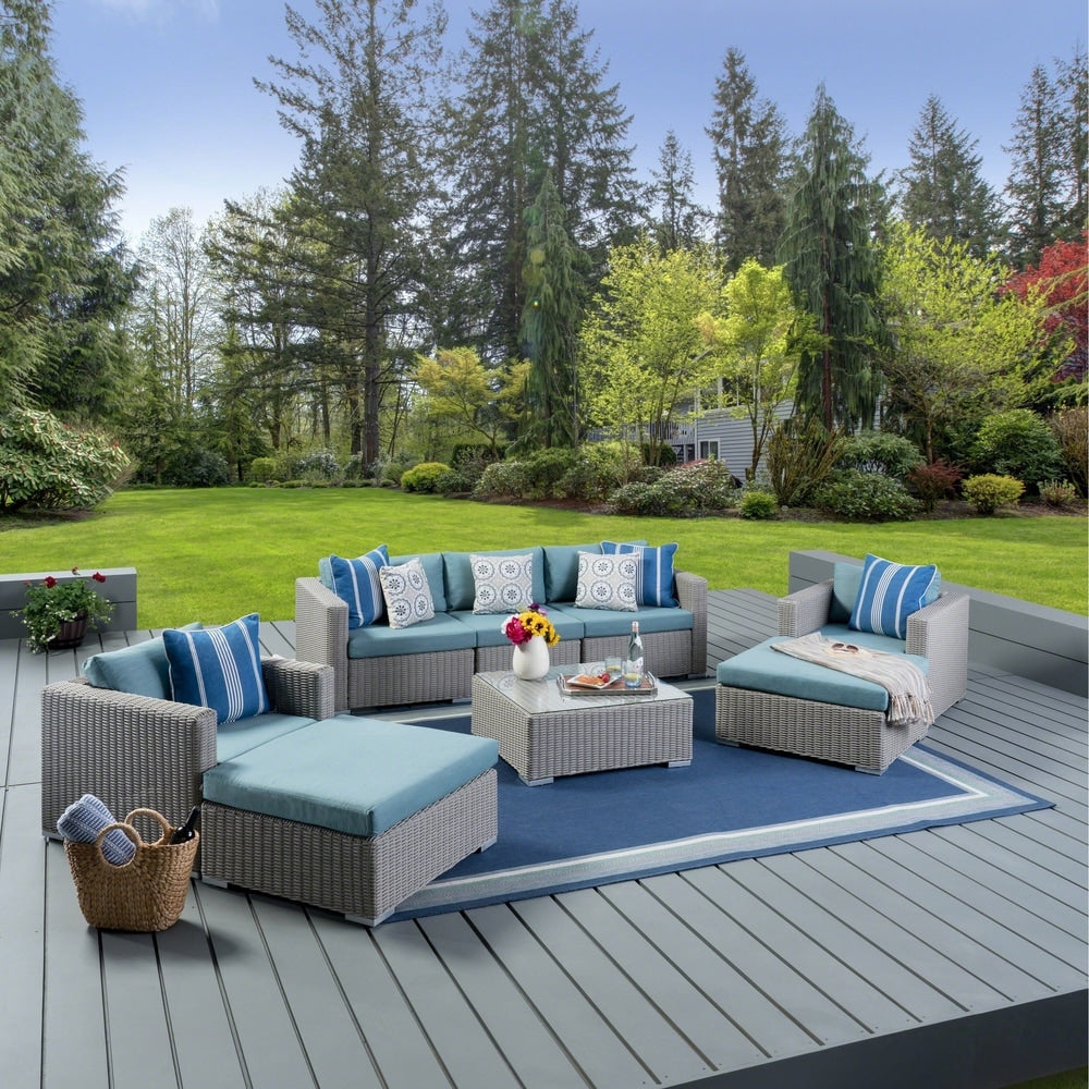 Santa Rosa Outdoor 8-piece Wicker Sectional Sofa Set with Cushions by Christopher Knight Home