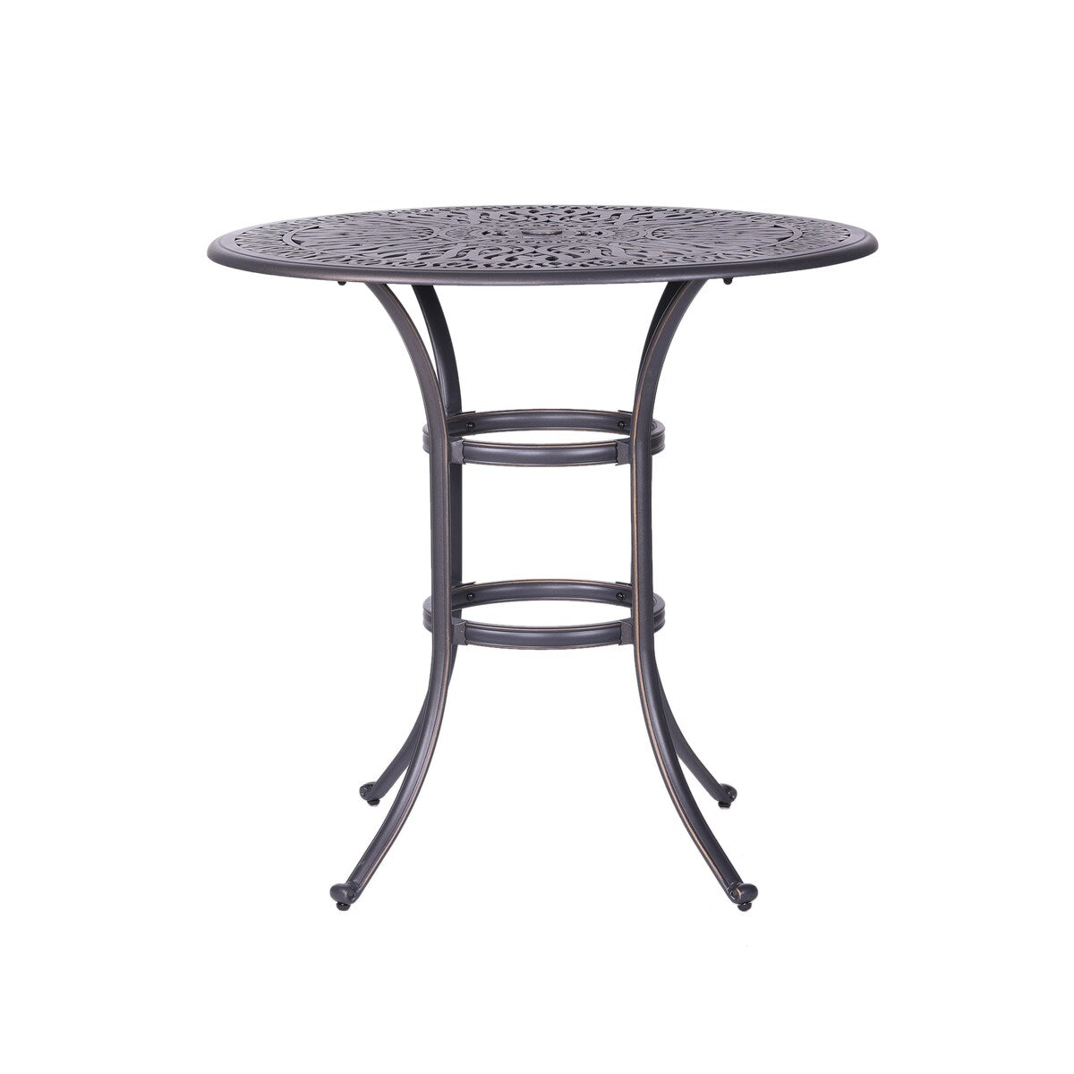 Saratoga 5 Piece Alumium Bar Set with Cushions, 42 Round Bar Table