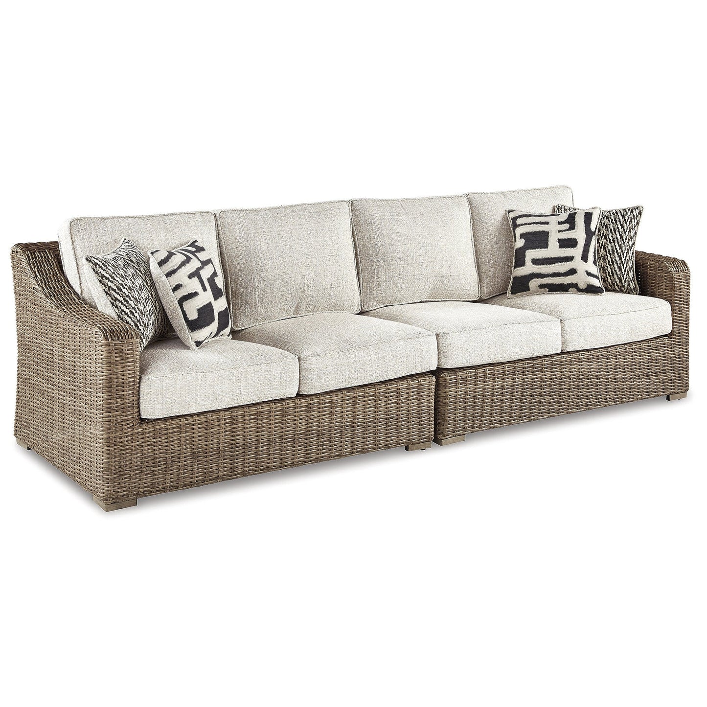 Signature Design by Ashley Beachcroft Brown/Beige 8-Piece Outdoor Seating Package - 107 W x 37.75 D x 34.63 H