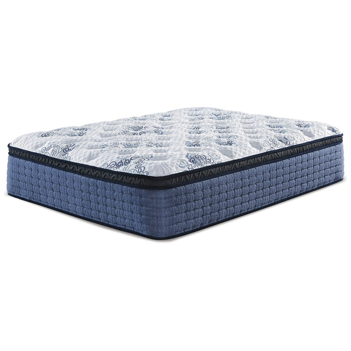 Signature Design by Ashley Mt Dana Euro Top White/Blue 2-Piece Queen Mattress Package