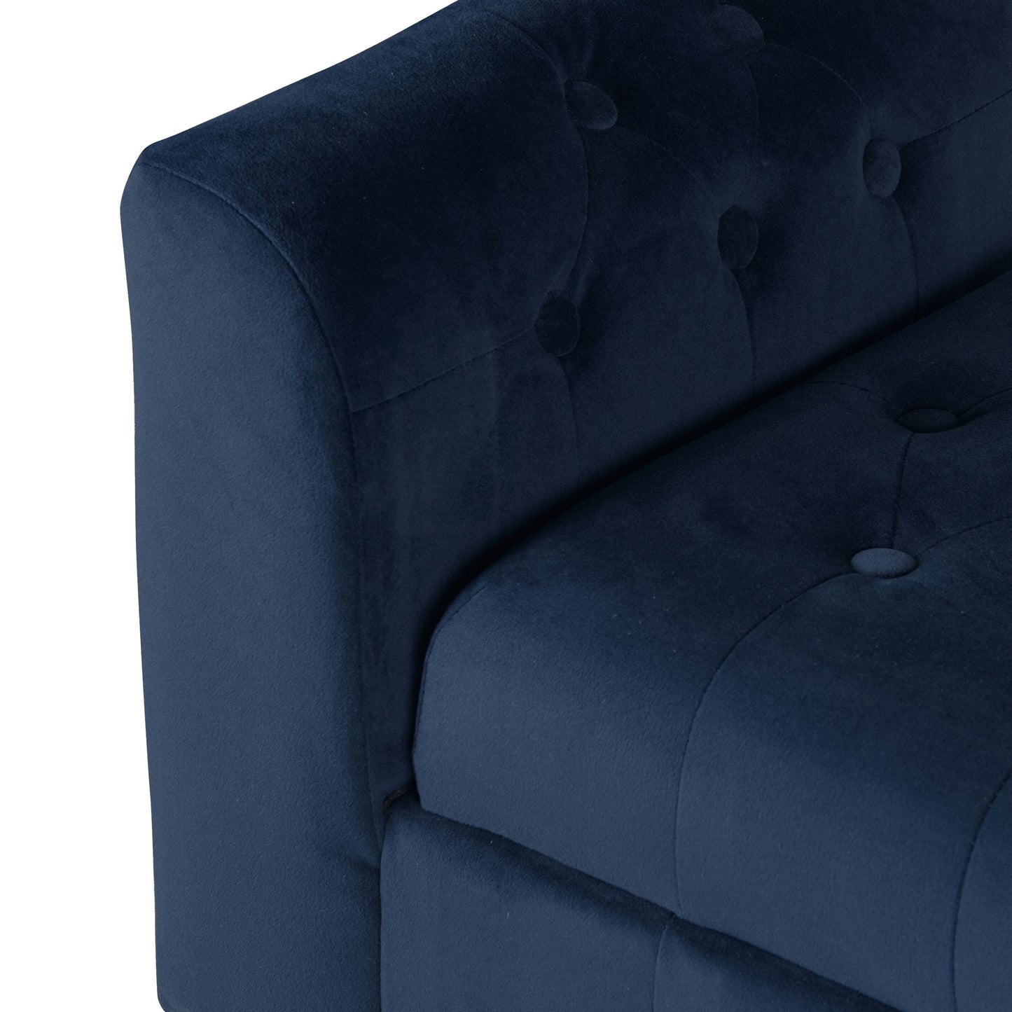 Copper Grove Malakoff Navy Velvet Storage Bench/ Settee