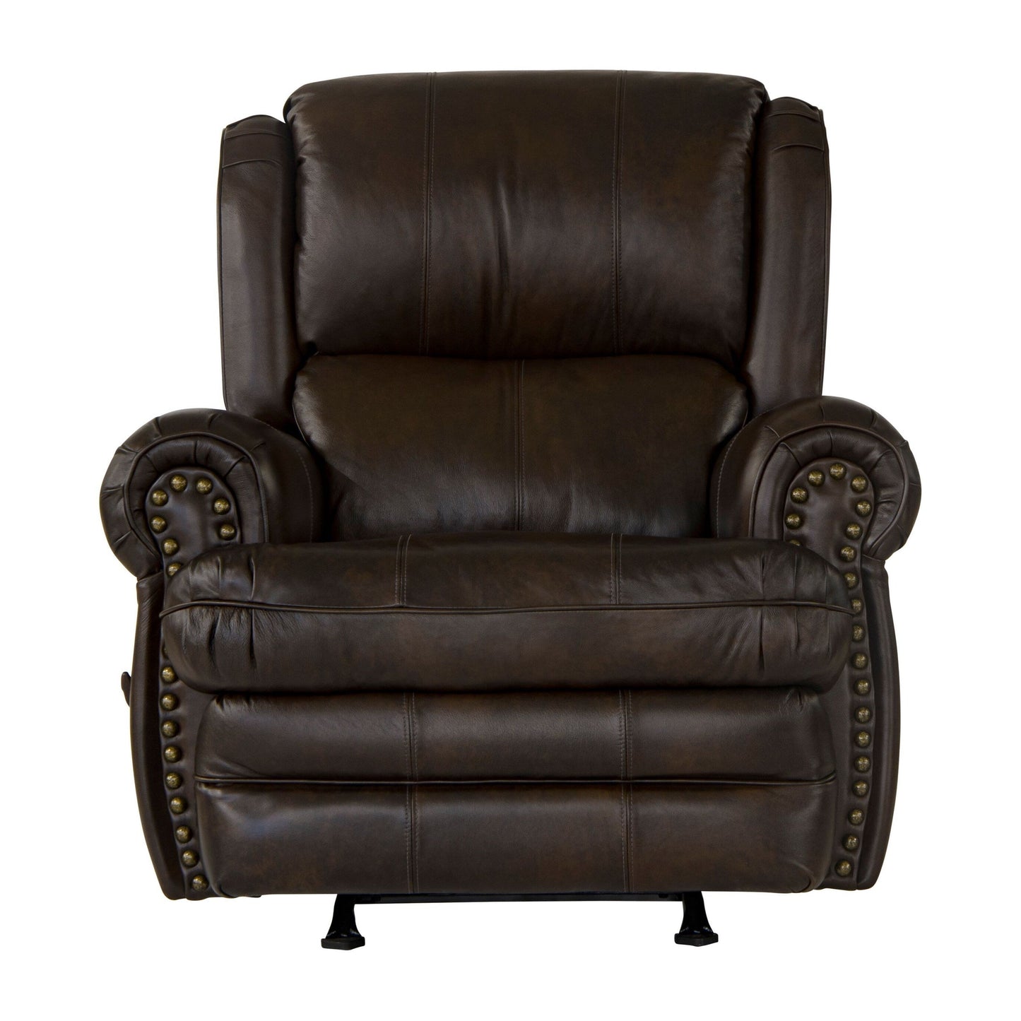 Skelt Italian Leather Rocker Recliner, Chocolate