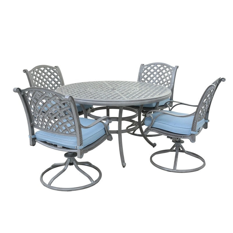 South Ponto 5-piece Aged Bronze Aluminum Round Dining Set with Swivel Chairs by Havenside Home