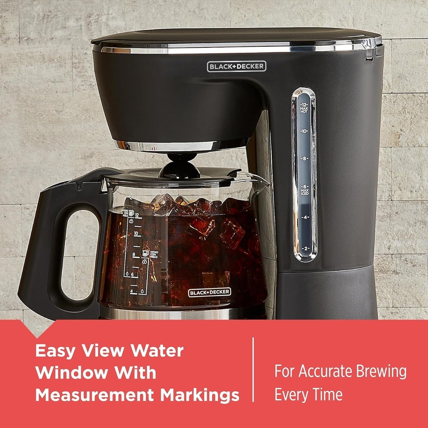 Split Brew 12-Cup Coffee Maker, Iced/Hot Coffee, Programmable, Quick Touch, 4-Hour Keep Warm