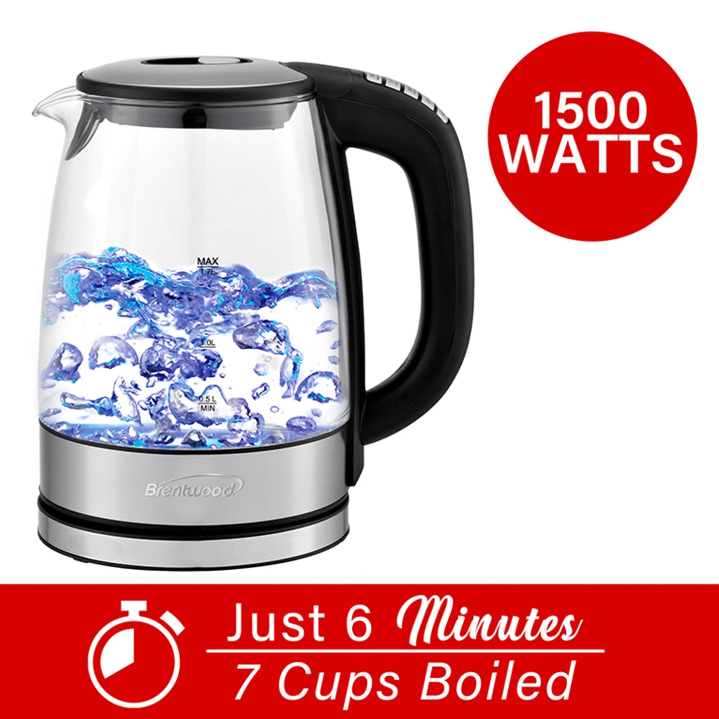 Stainless Steel 7.2 Cup Electric Kettle with 6 Presets