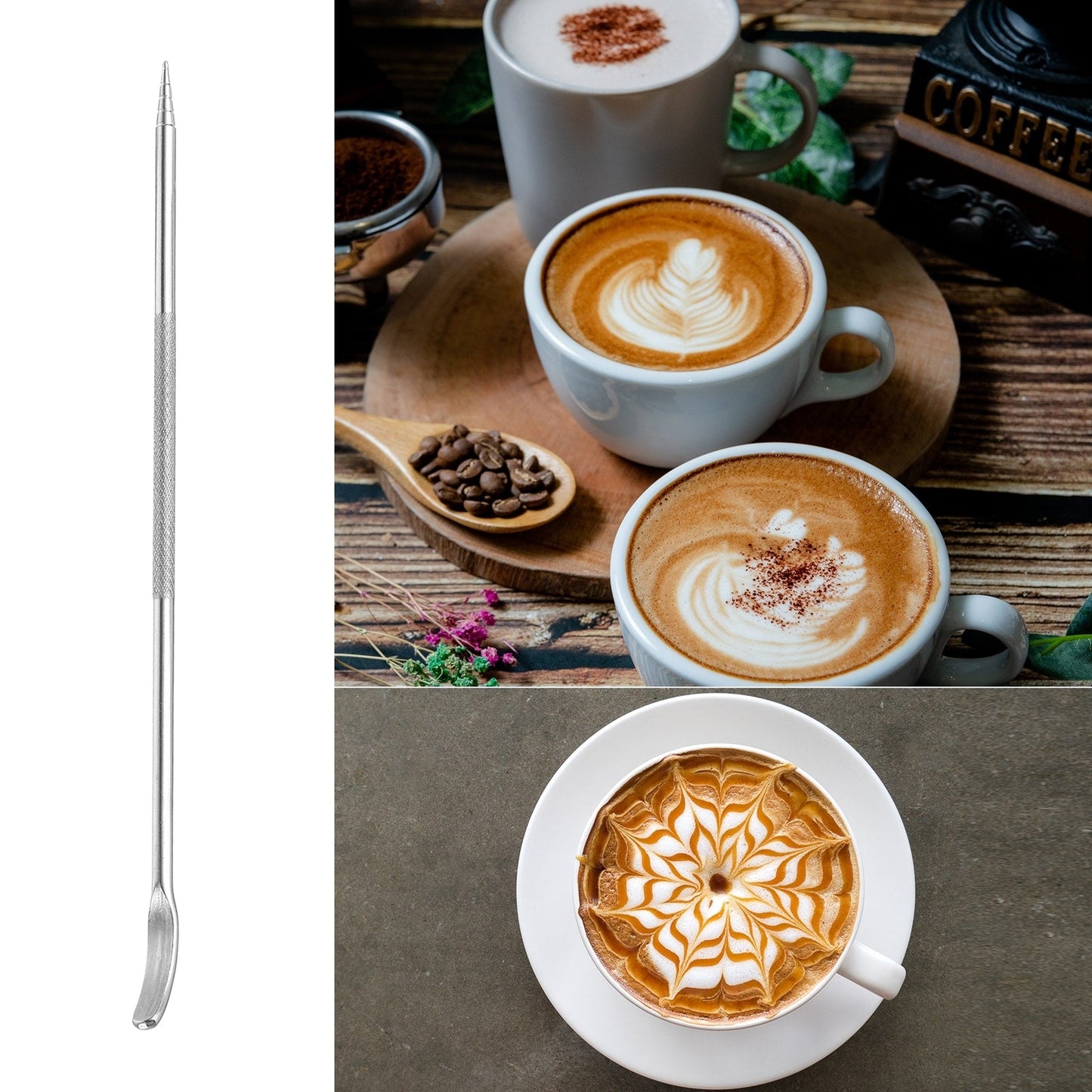 Stainless Steel Coffee Latte Art Pen, 135mm/5.31 Coffee Fancy Tool