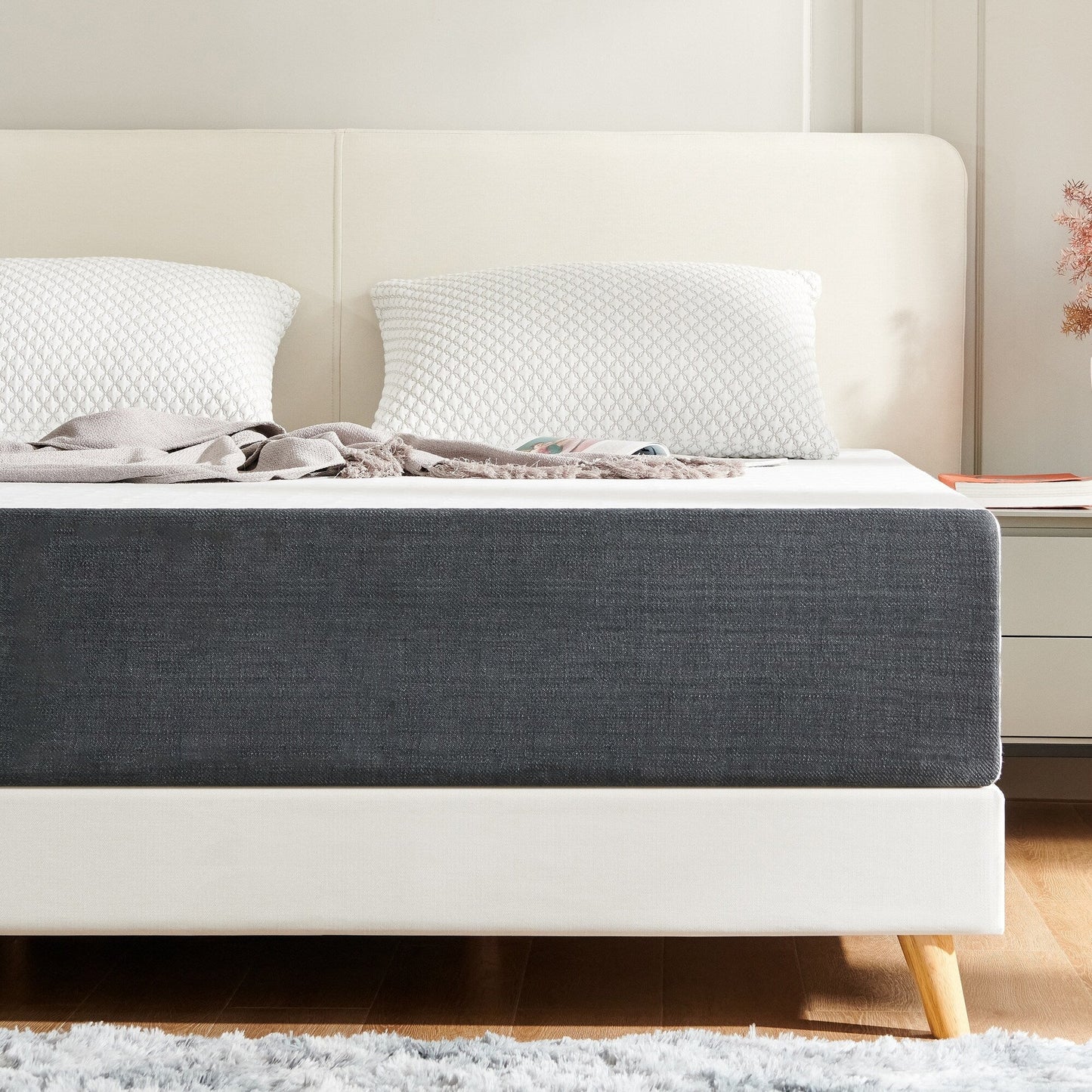 Stiku 10 Size Medium Plush Mattress Gel Memory Foam Bed-in-a-Box,Low Motion Transper