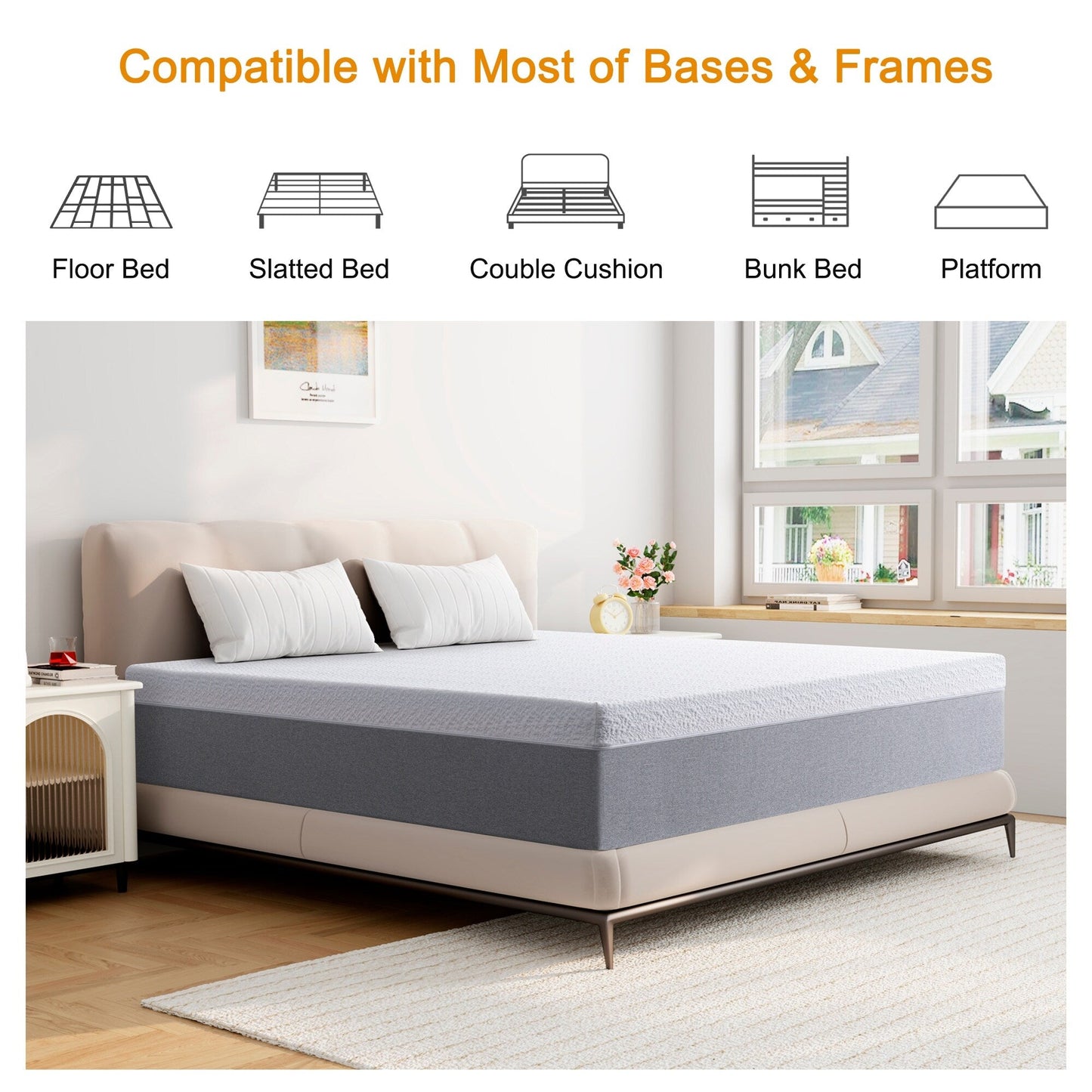 Stiku 12 inch Cooling Memory Foam Mattress for Good Sleep,Mattress in a box