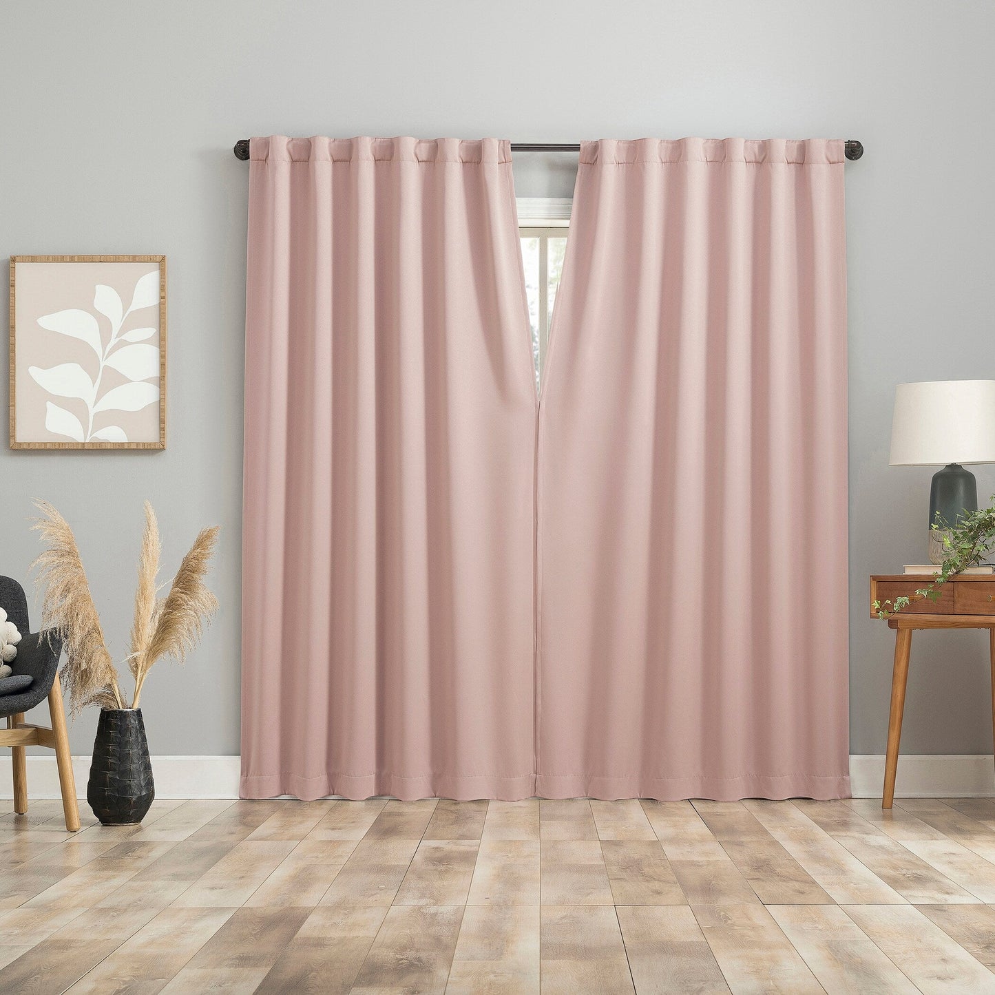 Sun Zero Aria 2-pack Magnetic Closure Theater Grade Total Blackout Back Tab 2-Piece Curtain Panel Pair