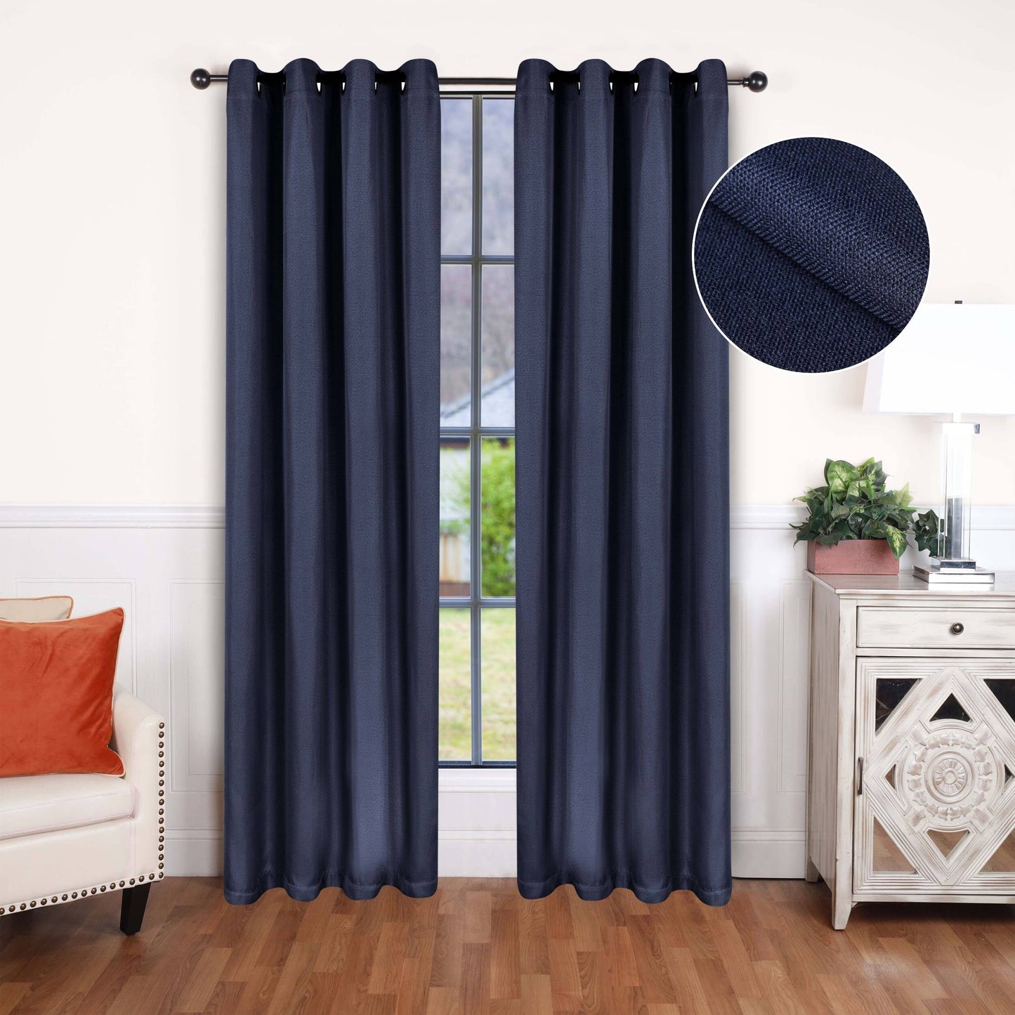 Superior Linen Washable Room Darkening Curtains, Set of 2 Panels