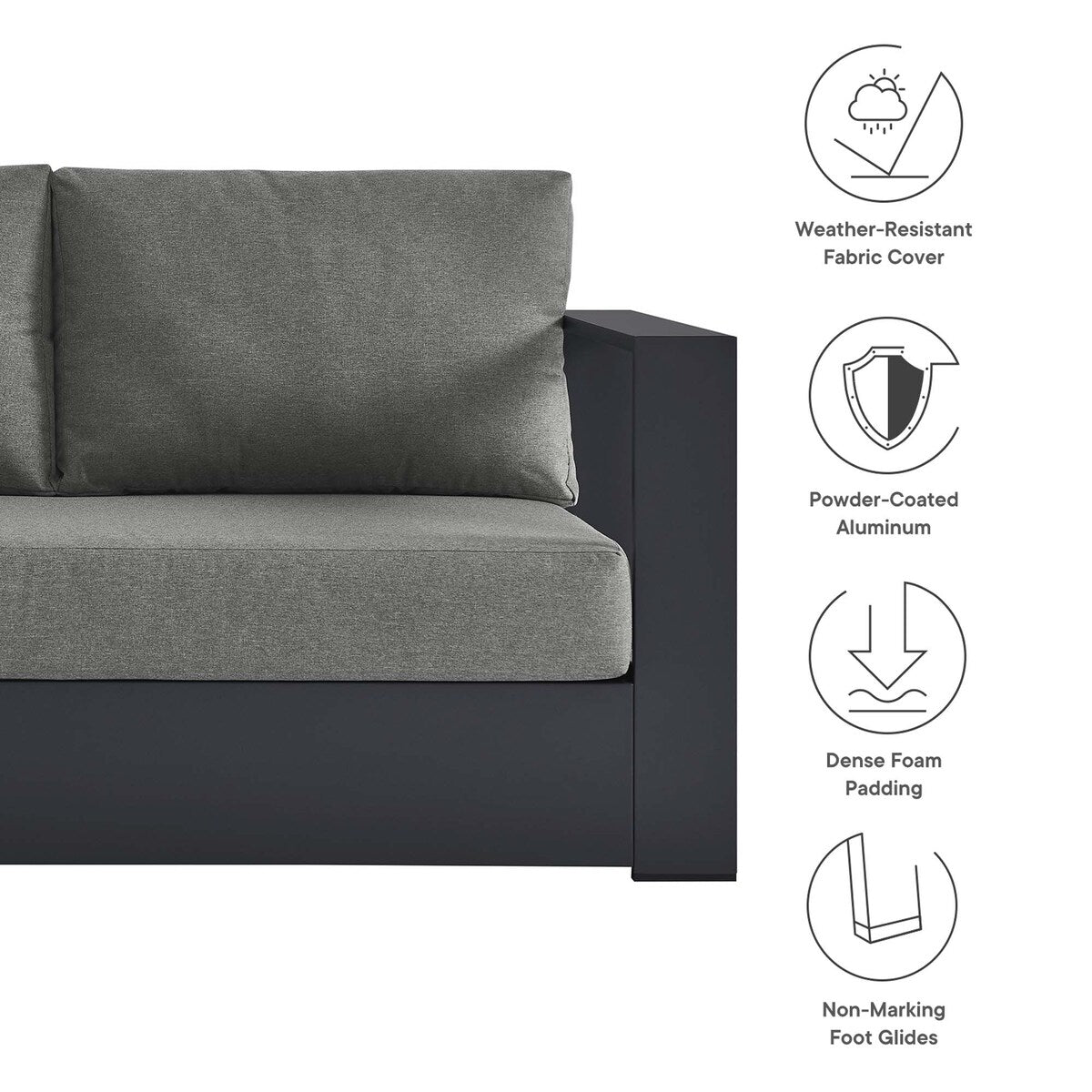 Tahoe Patio Aluminum 3-Piece Sectional Sofa Set