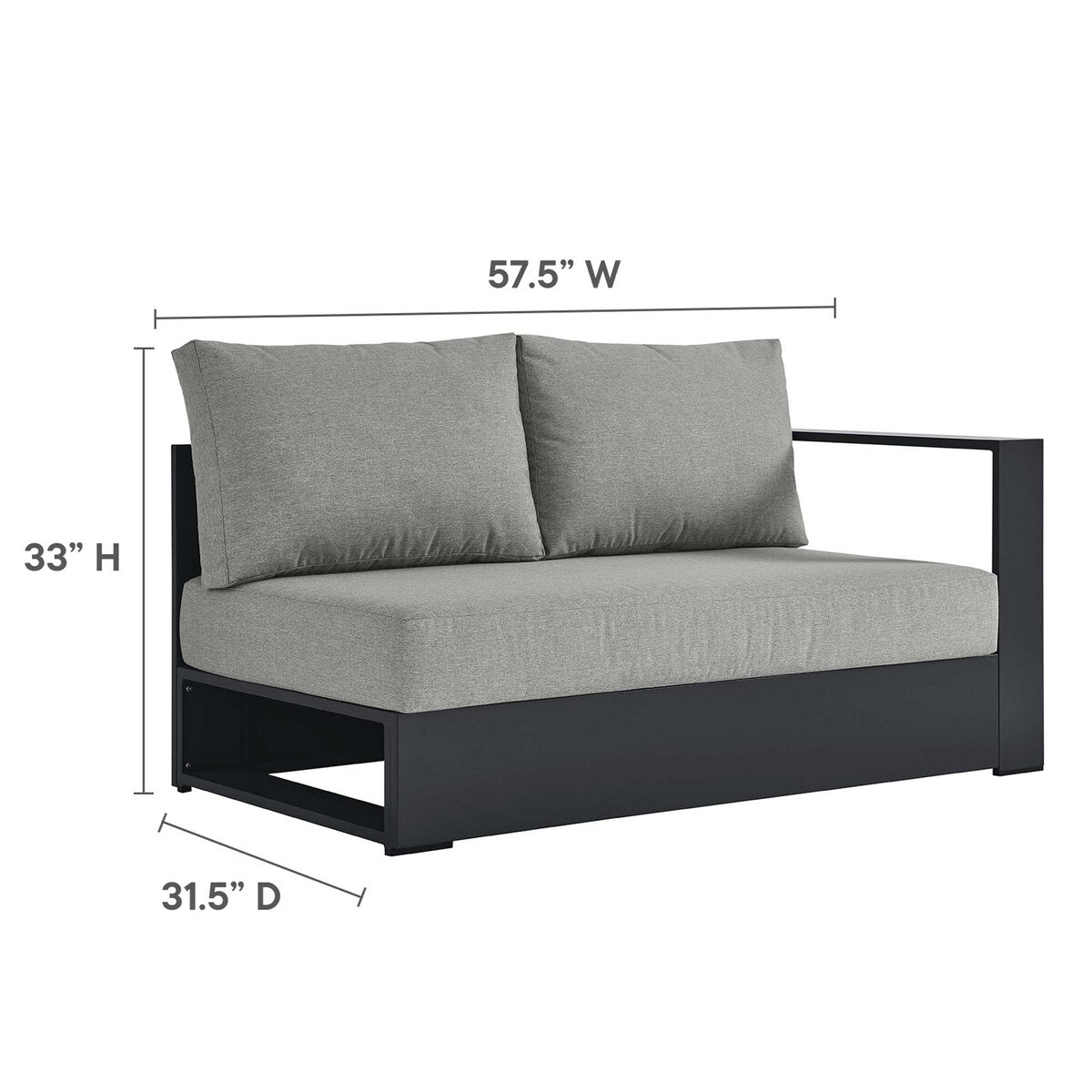 Tahoe Patio Aluminum 3-Piece Sectional Sofa Set