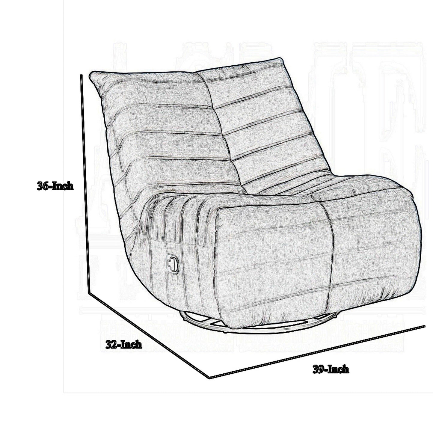 Taon Swivel Glider Manual Recliner Chair, Tufted Light Gray Chenille