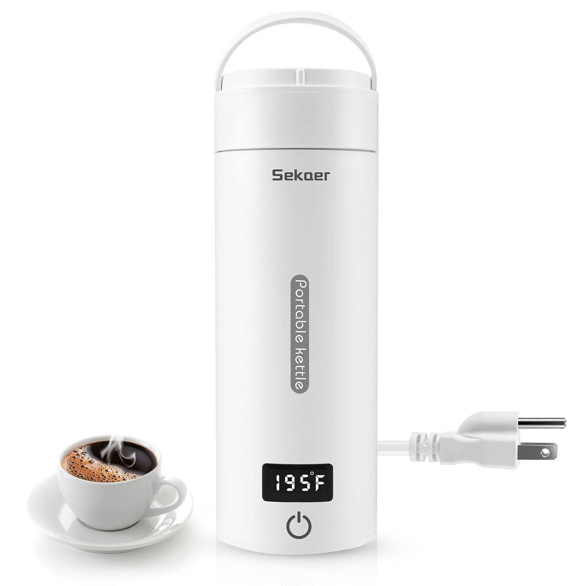 Travel Electric Tea Kettle Portable Small Mini Coffee Kettle, with 4 Variable Presets, Personal Water Boiler 304 Stainless Steel
