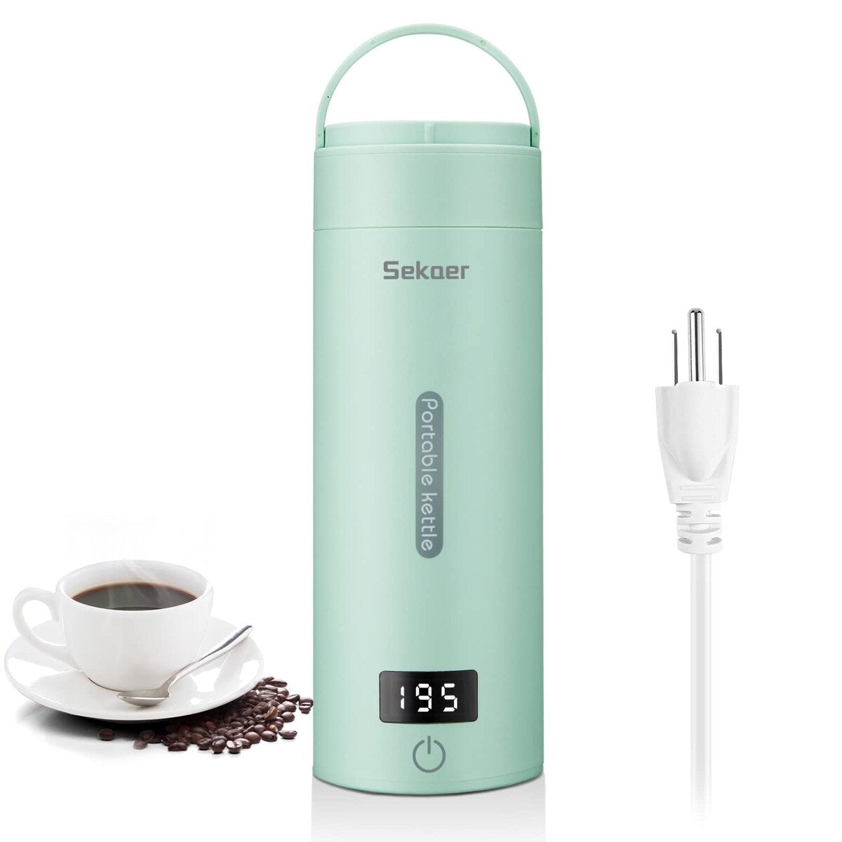 Travel Electric Tea Kettle Portable Small Mini Coffee Kettle, with 4 Variable Presets, Personal Water Boiler 304 Stainless Steel