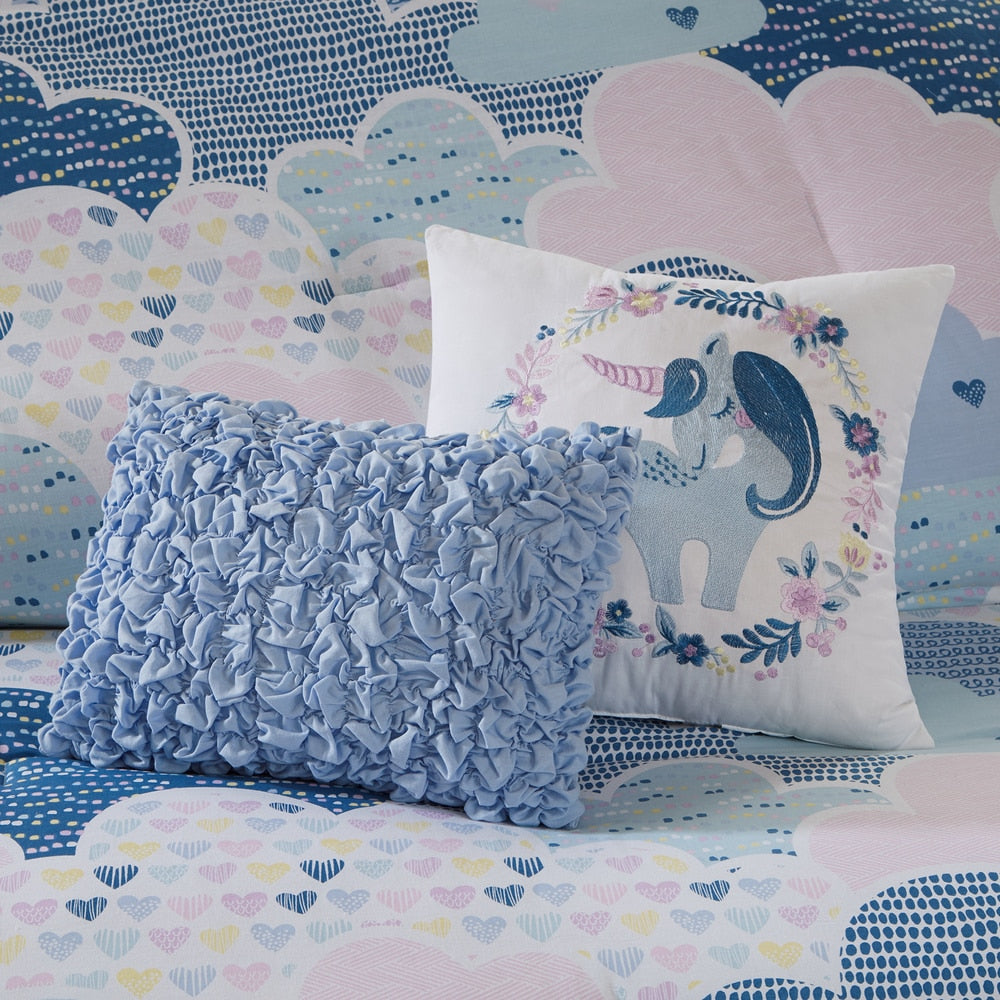 Intelligent Design Kids Bliss Blue Cotton Printed Comforter Set