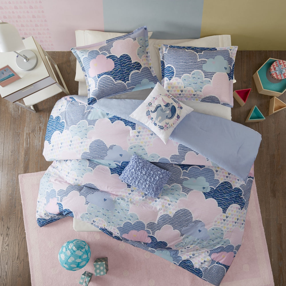 Intelligent Design Kids Bliss Blue Cotton Printed Comforter Set