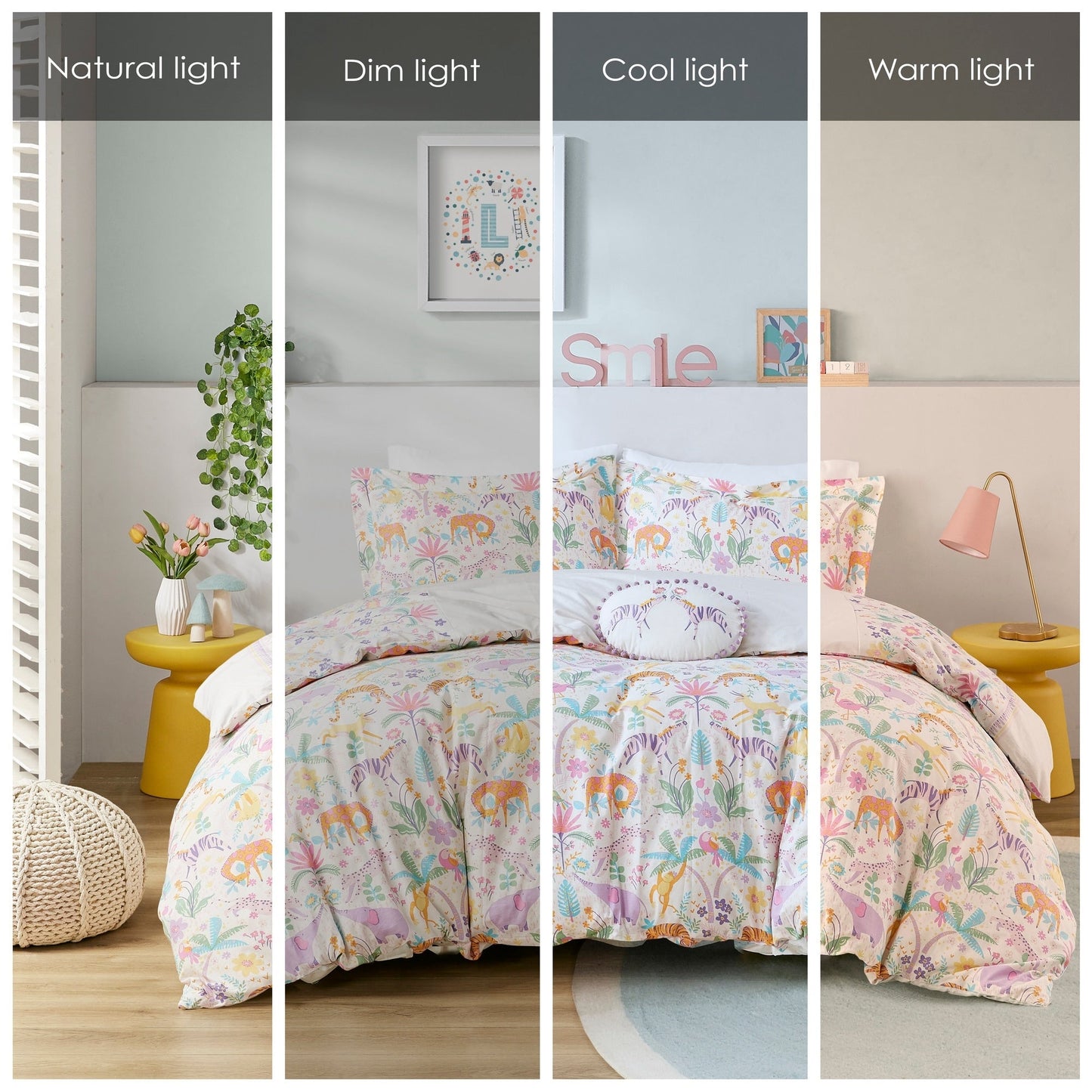Intelligent Design Kids Thea Floral Reversible Cotton Duvet Cover Set with Throw Pillow