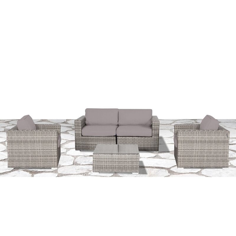 LSI Verona Wicker 5-piece Resort Grade Outdoor Furniture Patio Sofa Set