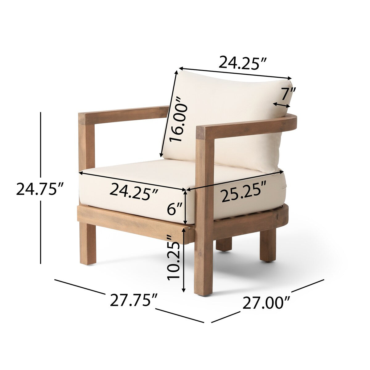 Wichita Outdoor 5-piece Acacia Wood Chat Set with Cushions by Christopher Knight Home