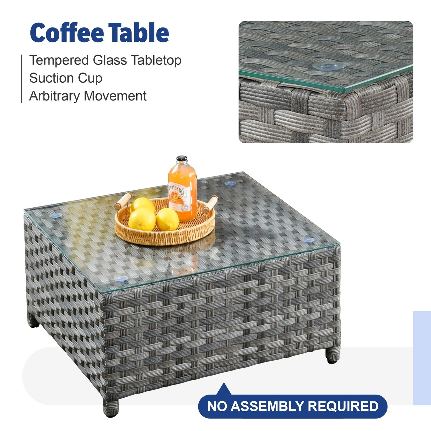 XIZZI 13-piece Outdoor Patio Wicker Furniture Set with Fire Table