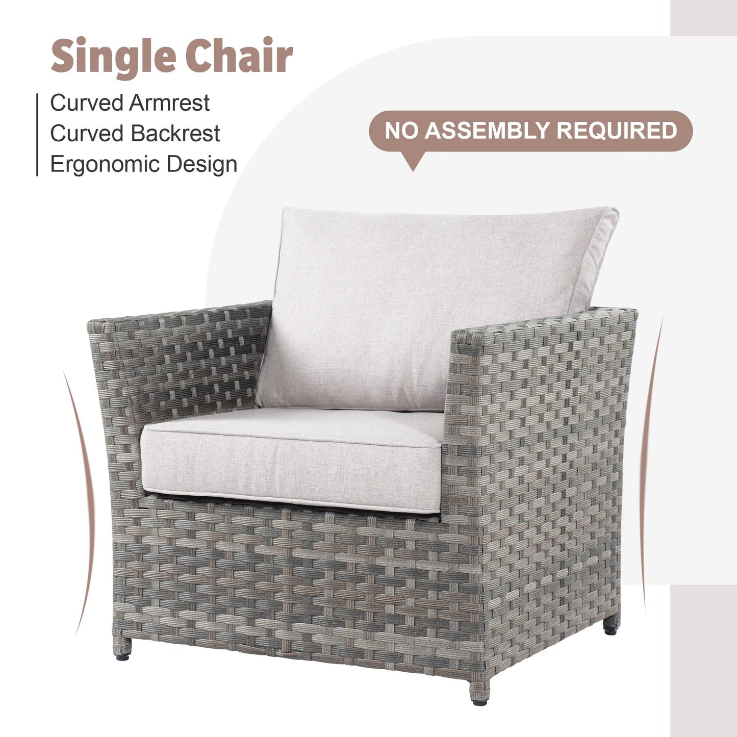 XIZZI 13-piece Outdoor Patio Wicker Furniture Set with Fire Table