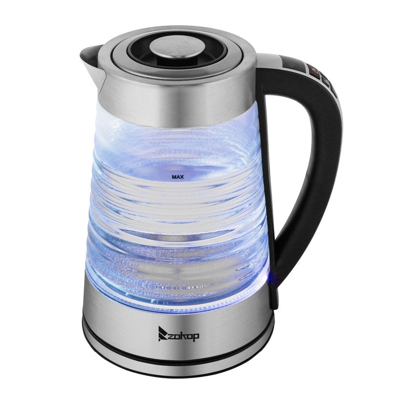 ZOKOP 0.58Gal 1200W High Borosilicate Glass Electric Kettle with Electronic Handle