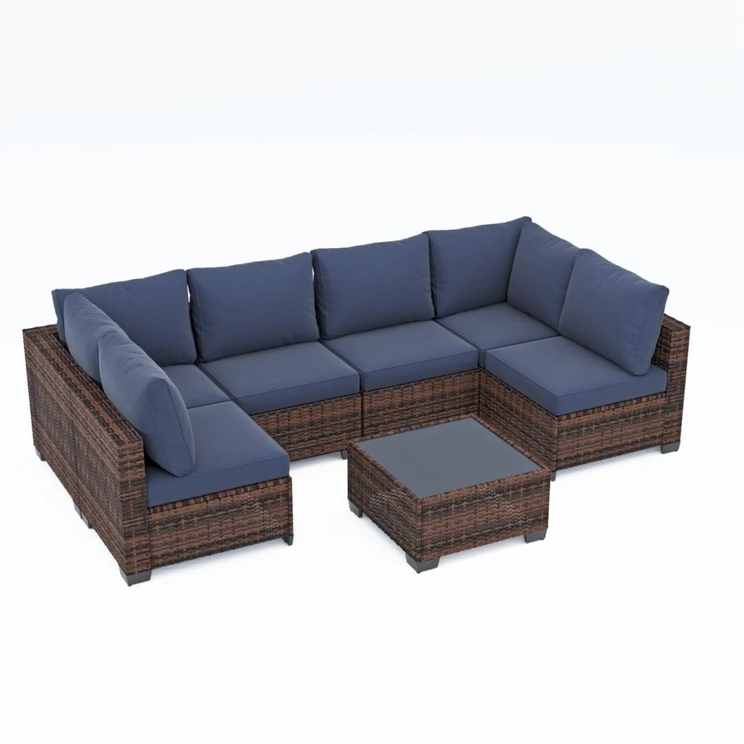Zenova Patio Conversation Sets,Wicker Rattan Chairs Sofa Sets,Patio Furniture Seating
