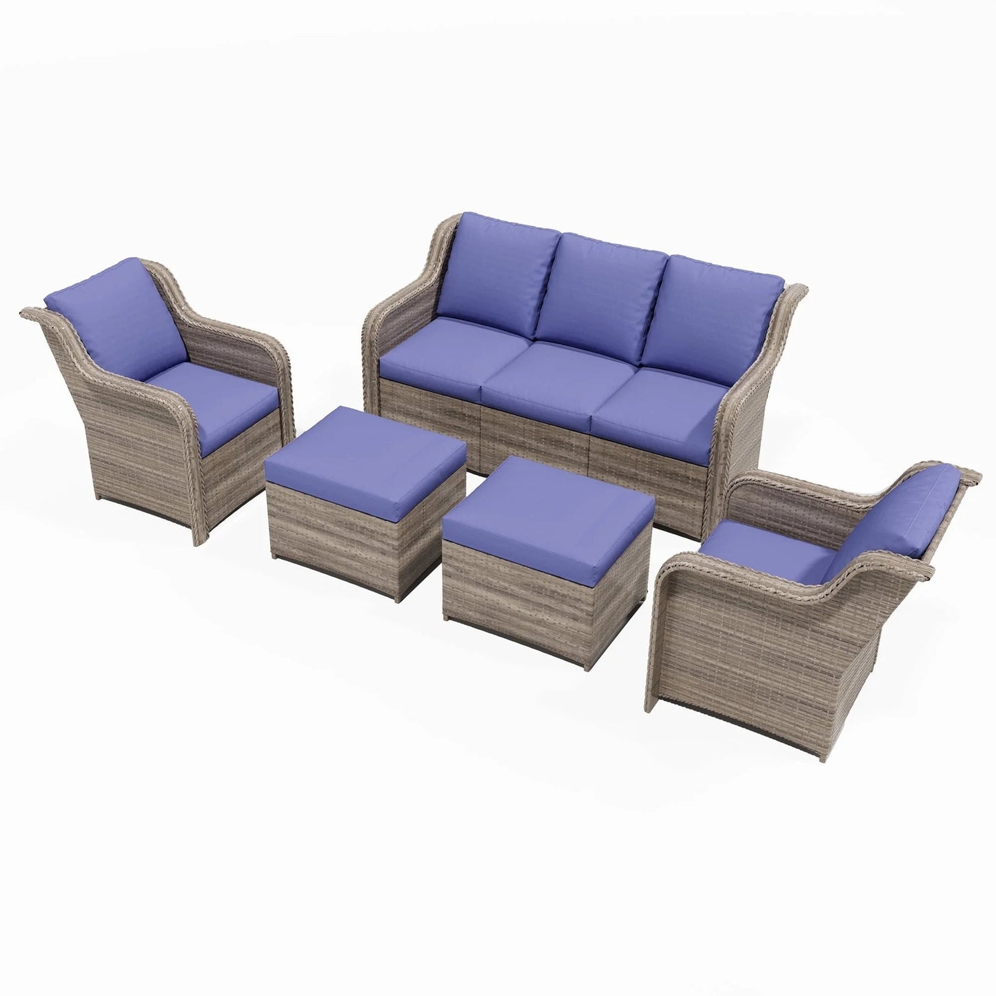 Zenova Patio Conversation Sets,Wicker Rattan Chairs Sofa Sets,Patio Furniture Seating