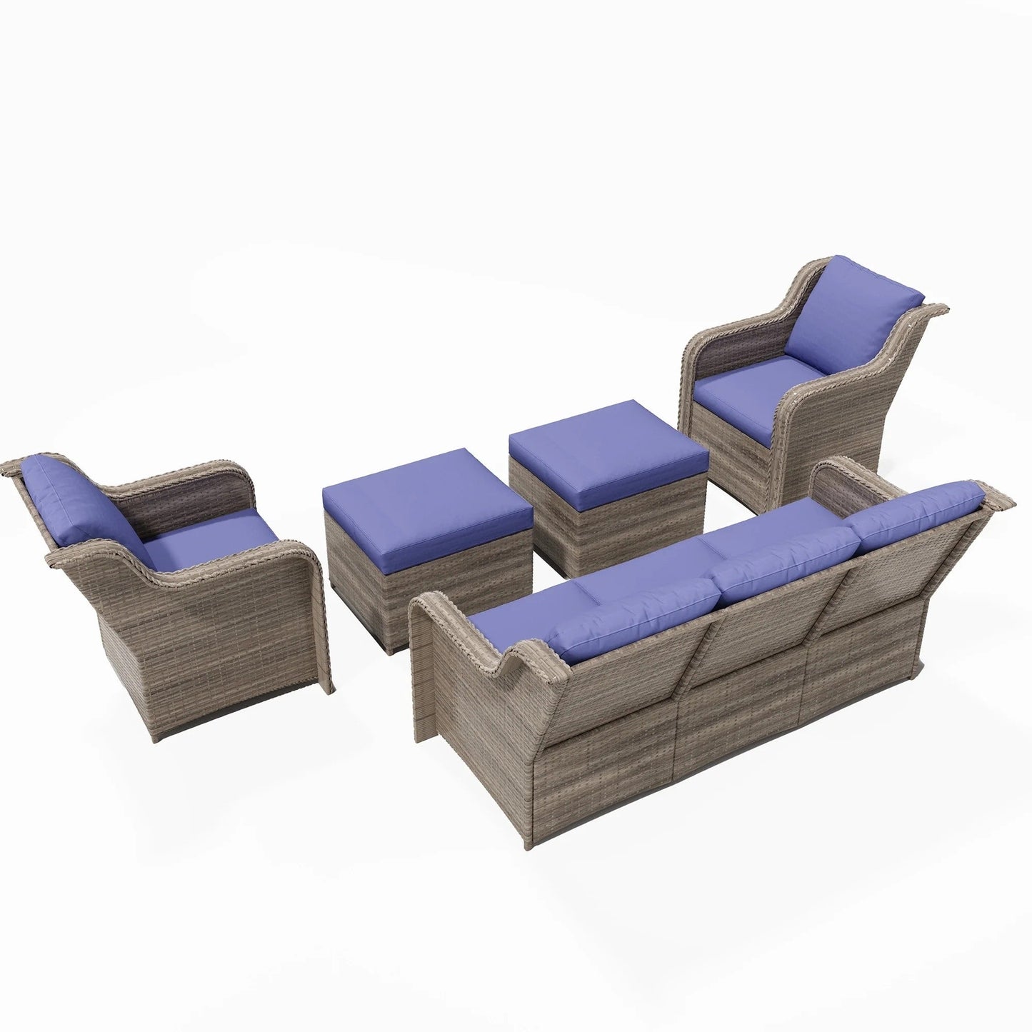 Zenova Patio Conversation Sets,Wicker Rattan Chairs Sofa Sets,Patio Furniture Seating