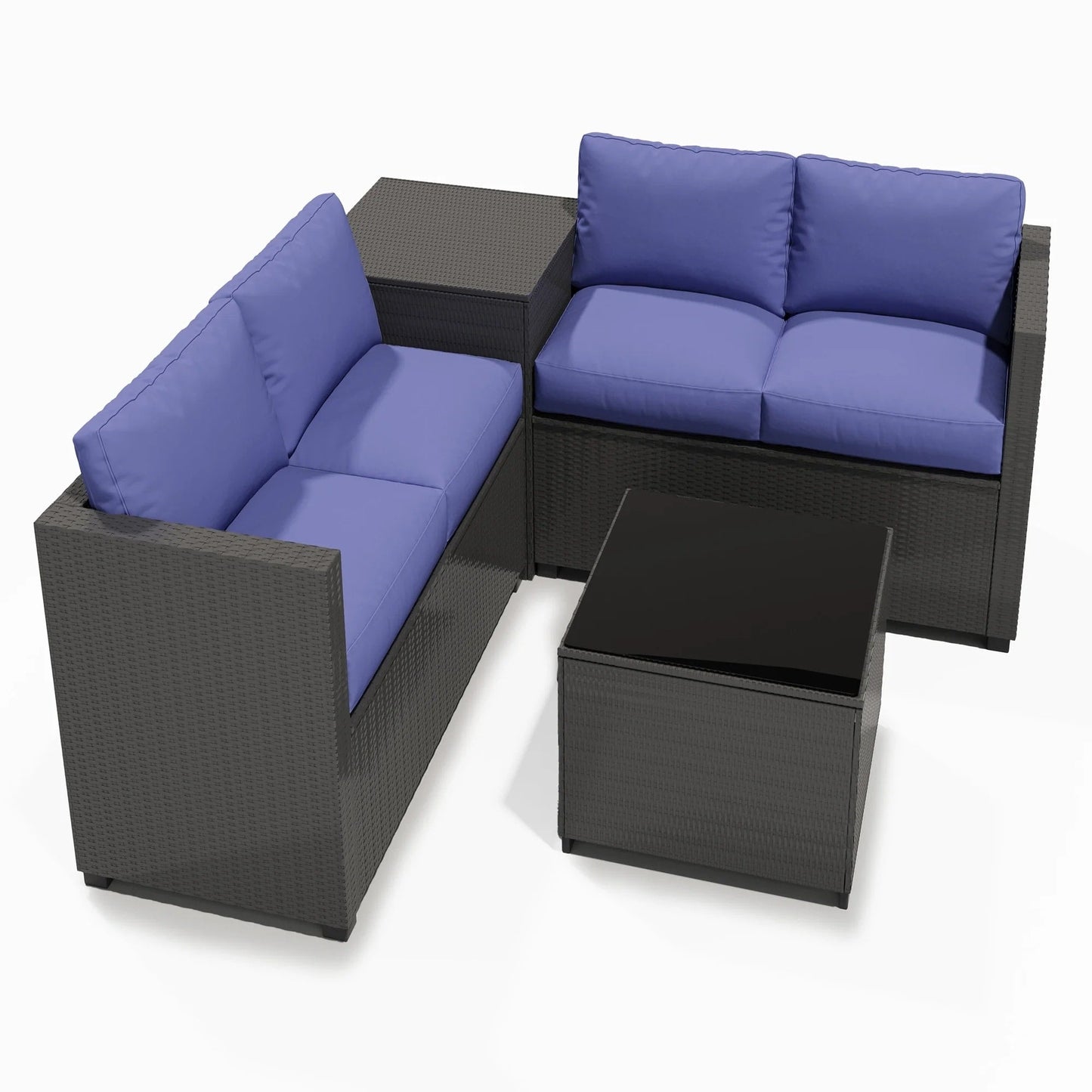 Zenova Patio Conversation Sets,Wicker Rattan Chairs Sofa Sets,Patio Furniture Seating