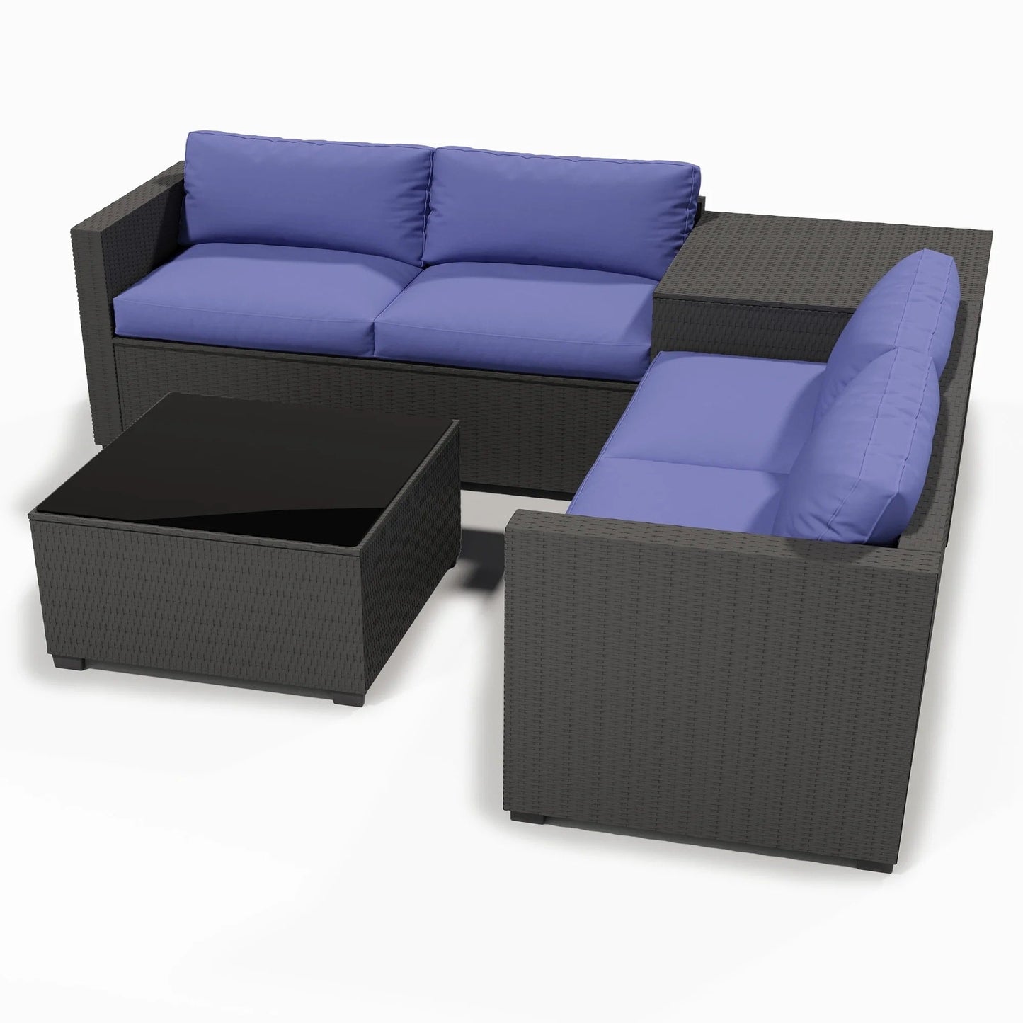 Zenova Patio Conversation Sets,Wicker Rattan Chairs Sofa Sets,Patio Furniture Seating