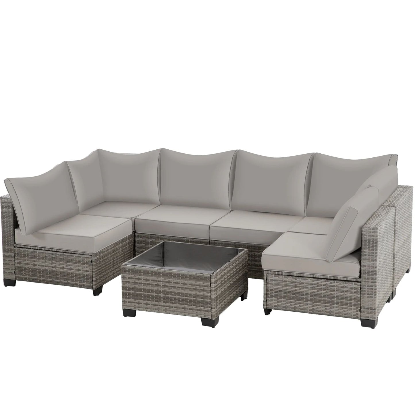Zenova Patio Conversation Sets,Wicker Rattan Chairs Sofa Sets,Patio Furniture Seating