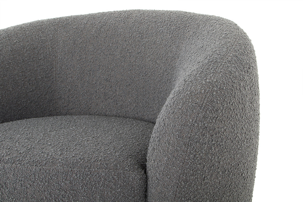 Fauteuil lounge Tortona gris boucle