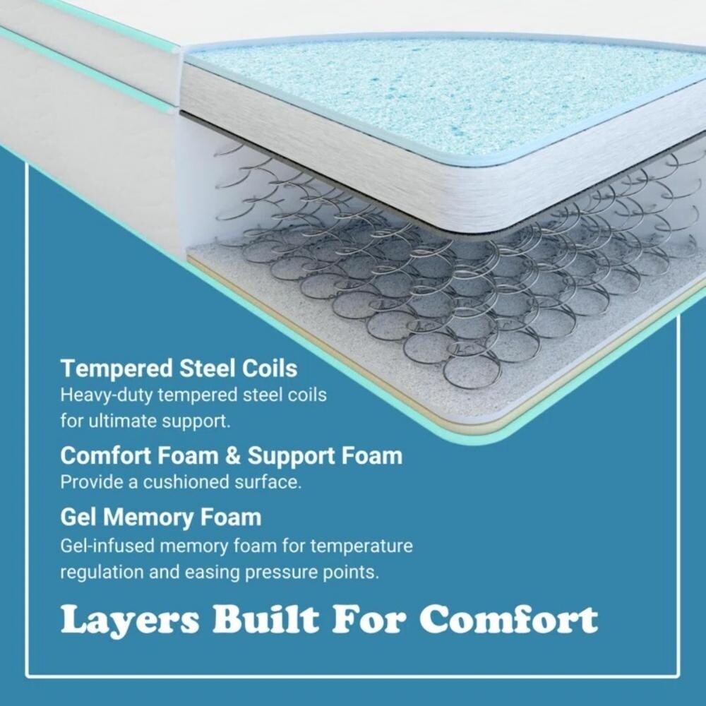 10-Inch Cool Gel Memory Foam Innerspring Hybrid Mattress