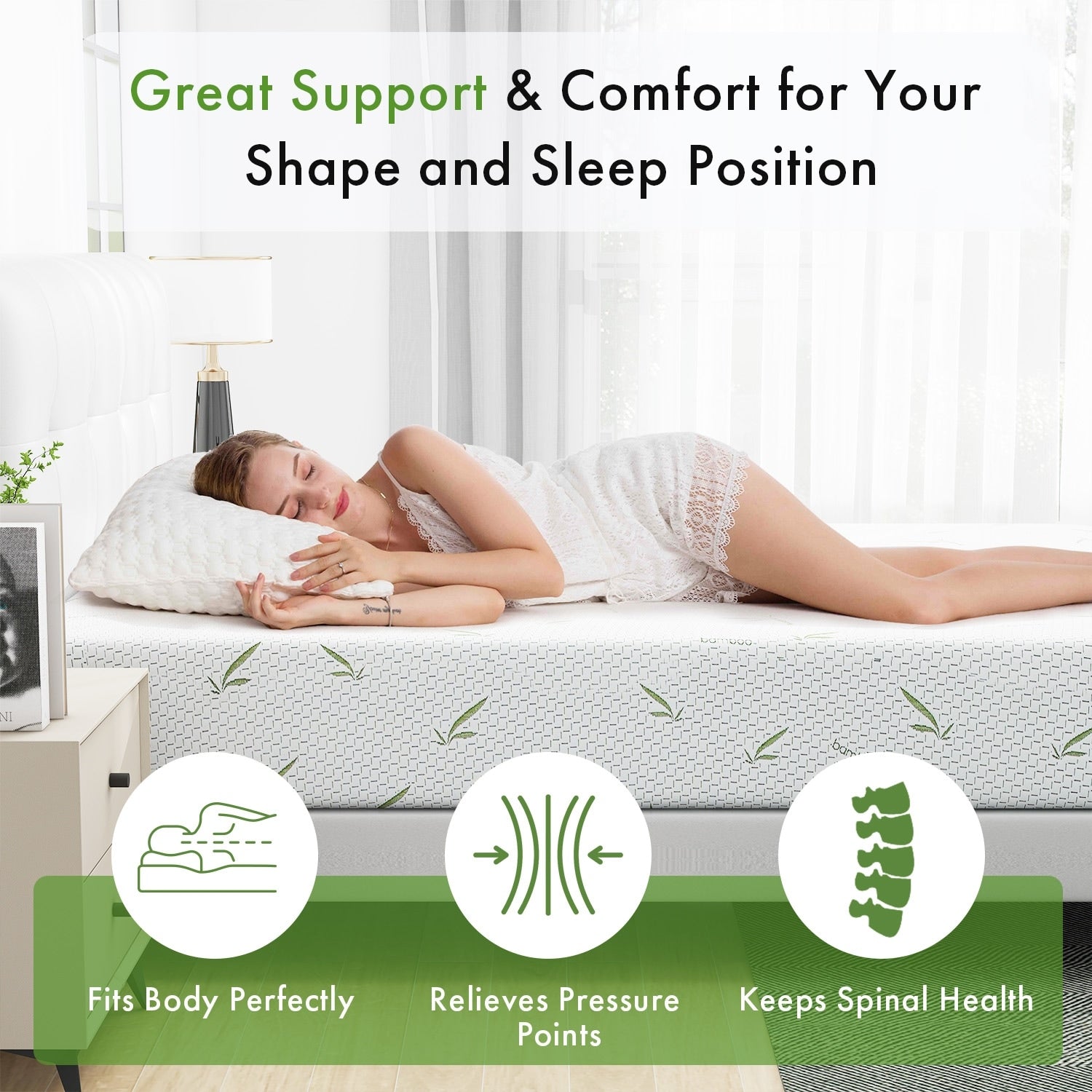 10 Inch Cooling Gel Memory Foam Mattress / Cooling Gel Foam / Pressure Relieving / CertiPUR-US Certified / Bed-in-a-Box