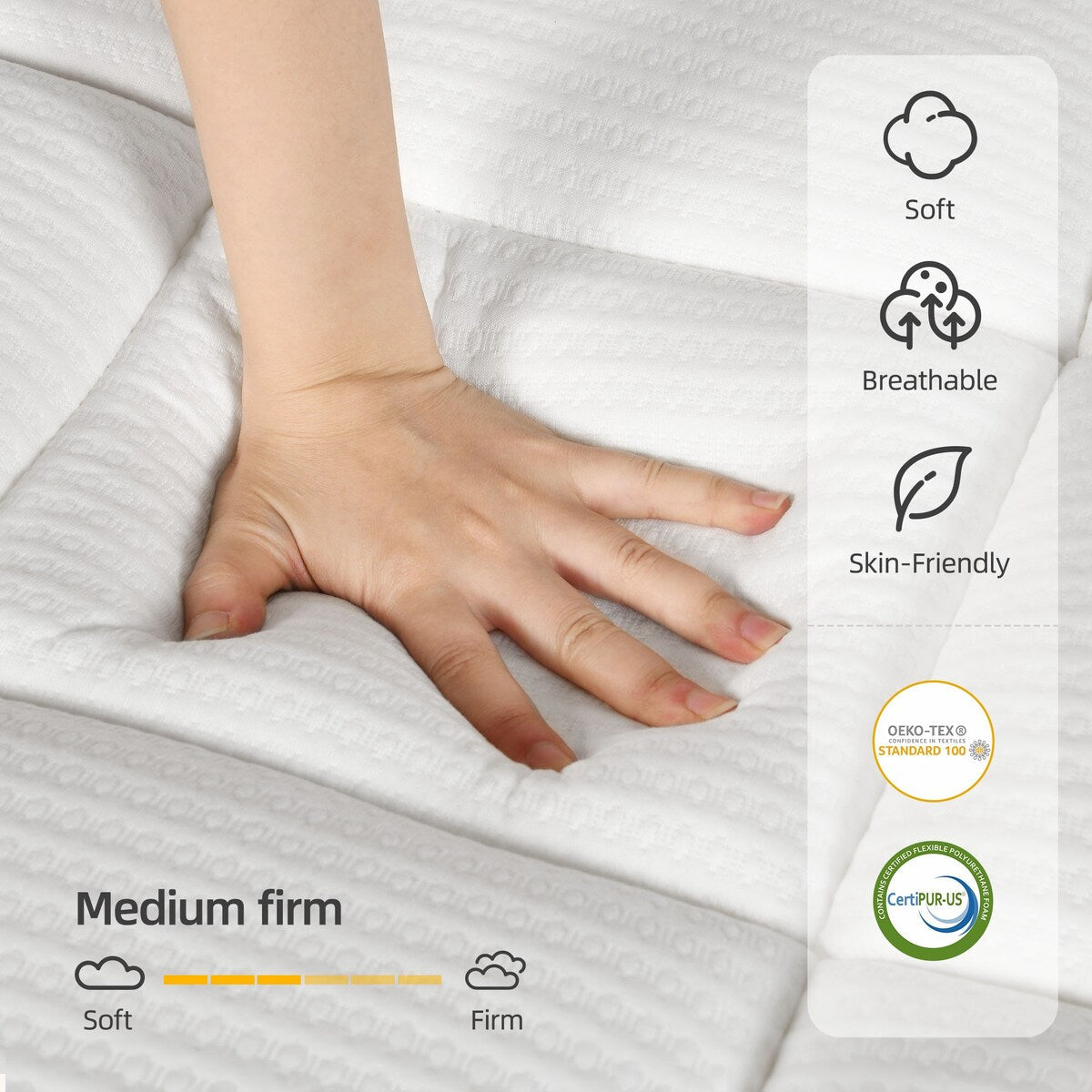 10-Inch Hybrid Mattress with Cooling-Gel Memory Foam Pocket Coils Mattress
