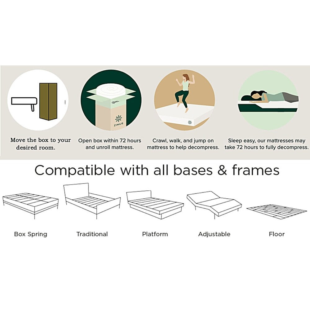 10 Inch Memory Foam Mattress / Cooling Gel Foam / Pressure Relieving / CertiPUR-US Certified / Bed-in-a-Box