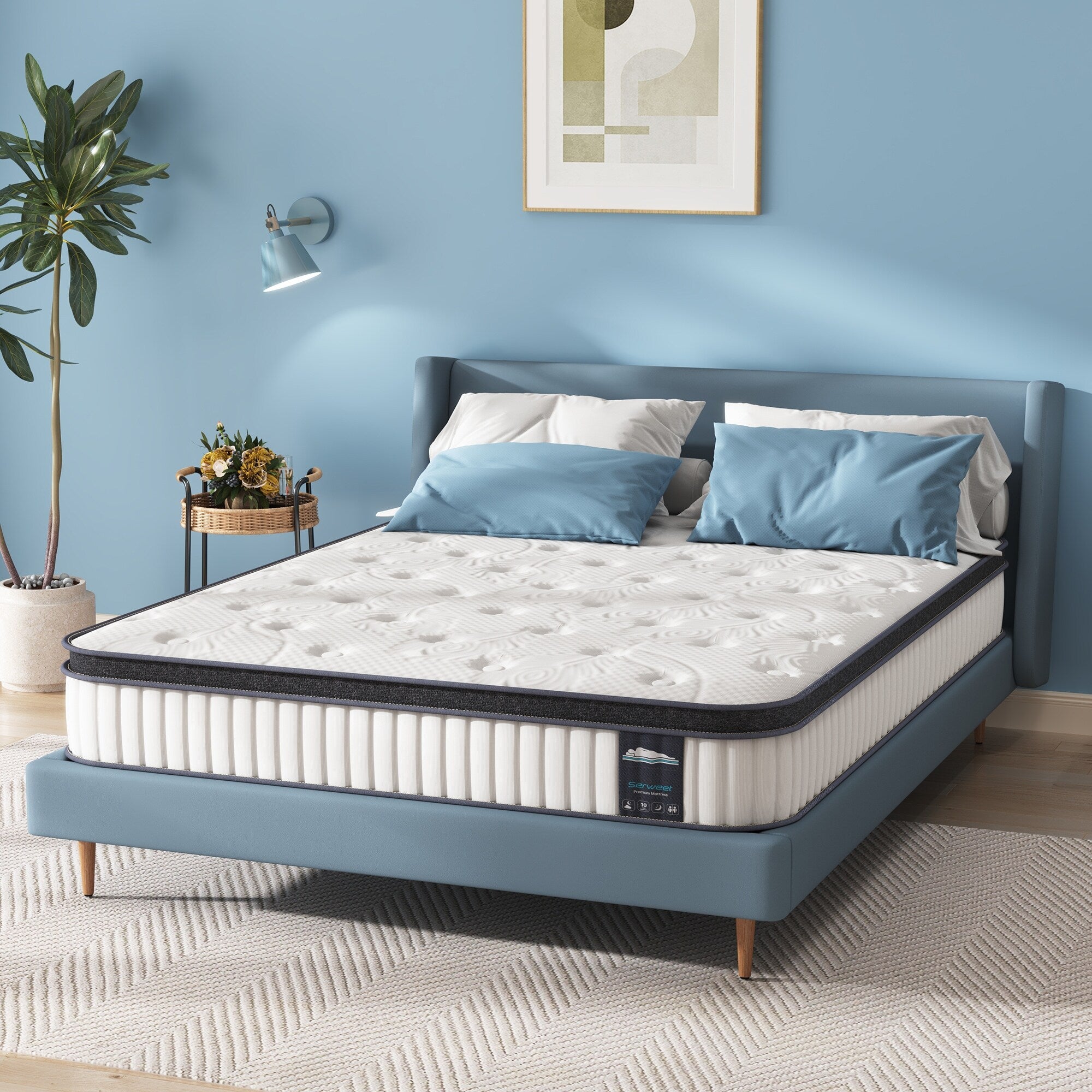 10-Inch Hybrid Memory Foam Pocket Spring Mattress,Mideum Comfort,For Kid's Room,Guest Room
