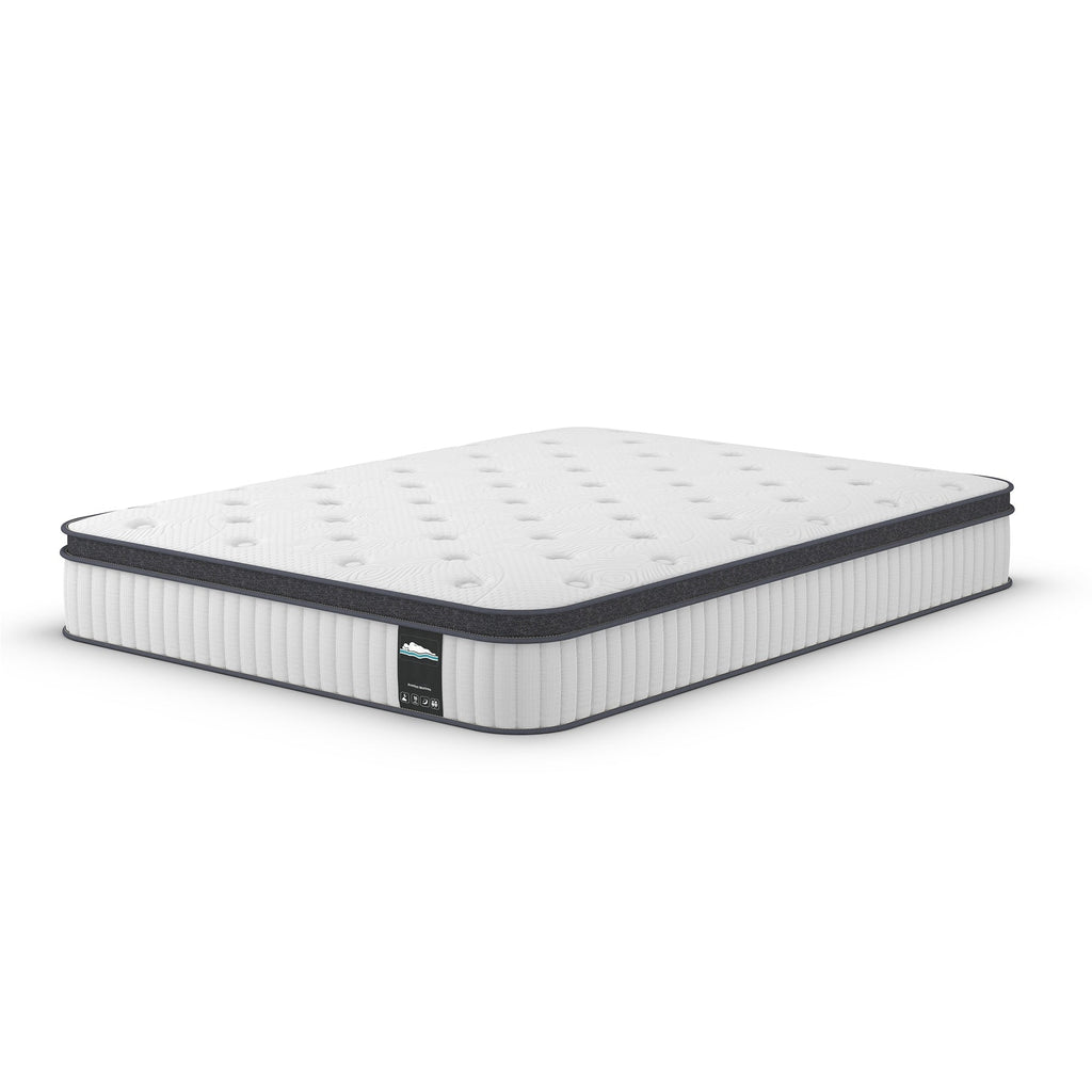 10 Inch Memory Foam and Pocket Spring Hybrid Euro Top Mattress, Mattress in a Box