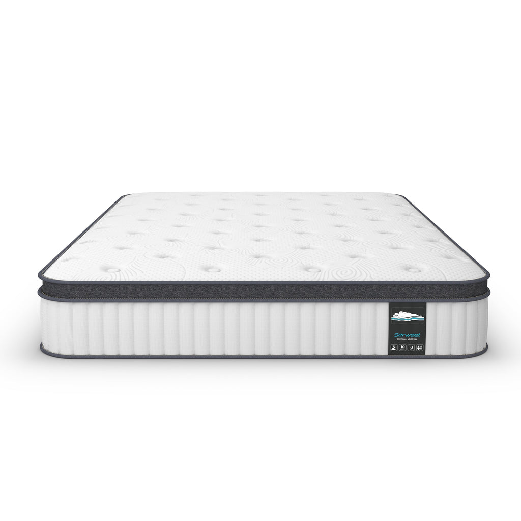 10 Inch Memory Foam and Pocket Spring Hybrid Euro Top Mattress, Mattress in a Box