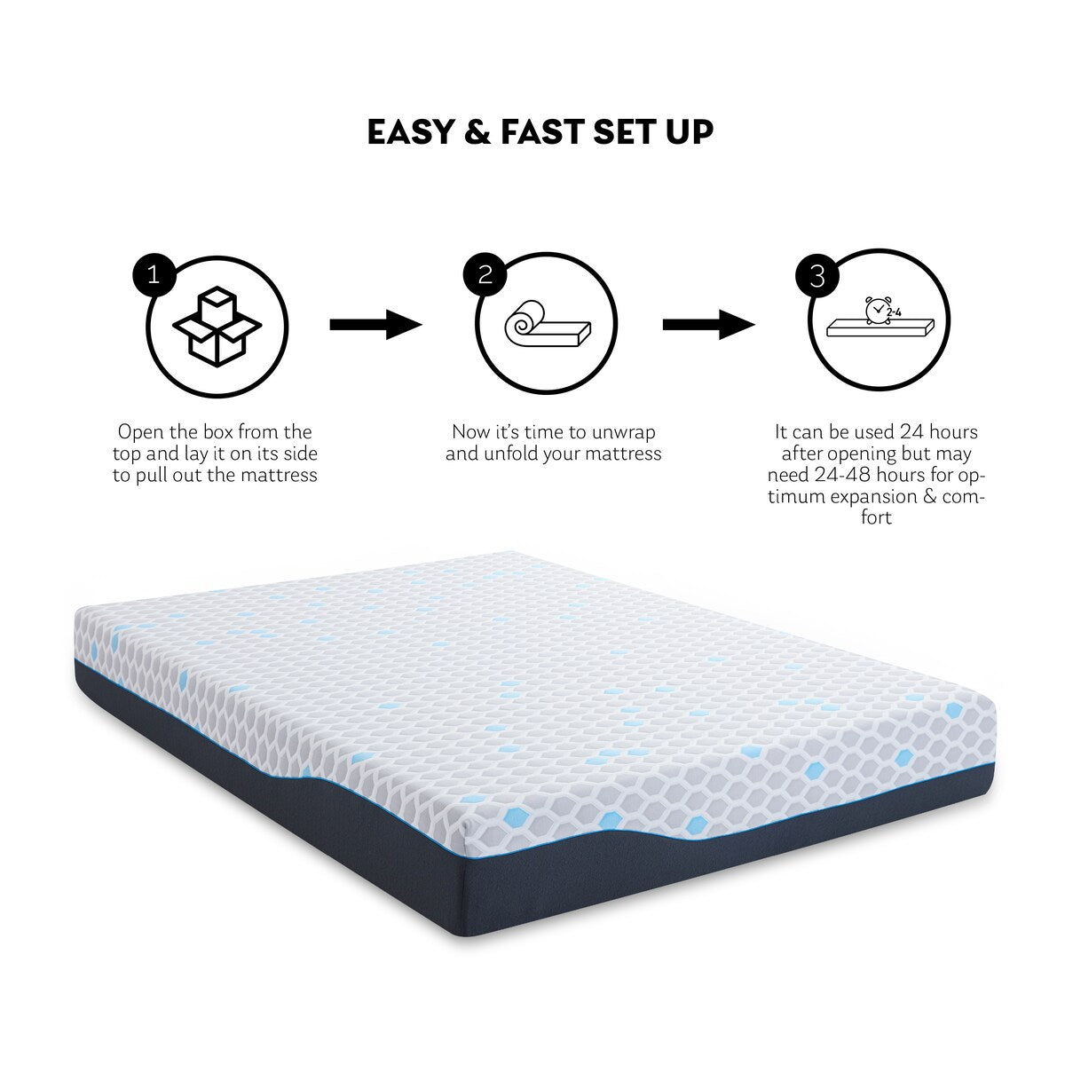 10 Inch Twin Size Memory Foam Mattress, Mattress in A Box, Gel Memory Foam Infused Bamboo Charcoal, CertiPUR-US Certified