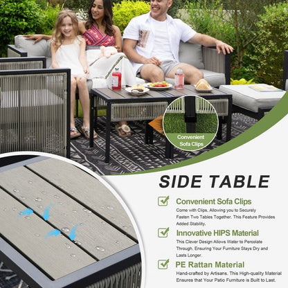 FINCATI 10 PCS Outdoor Patio Sectional Furniture Modern Luxury Wicker Sofa Sets with