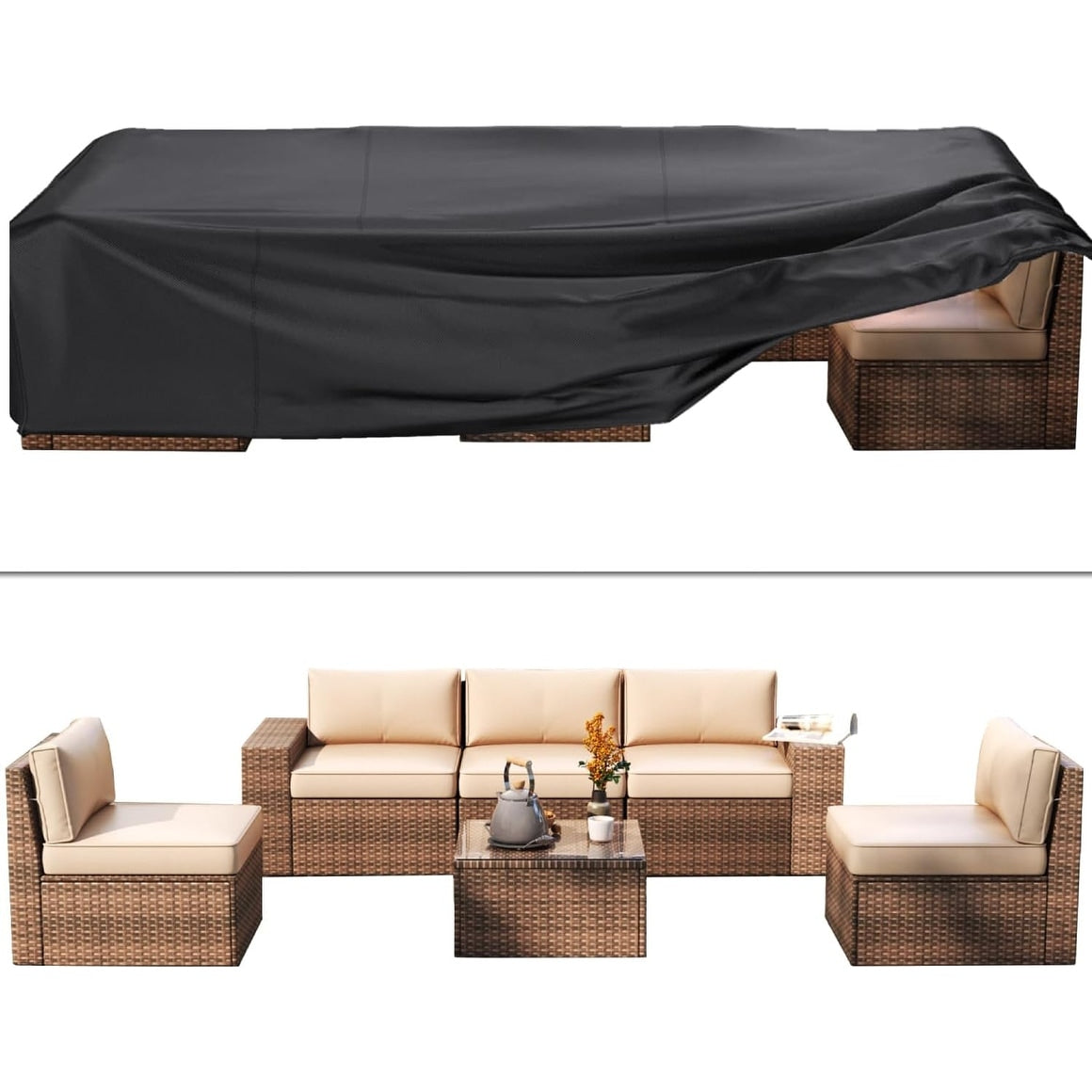 10-Piece Wicker Sectional Sofa Set