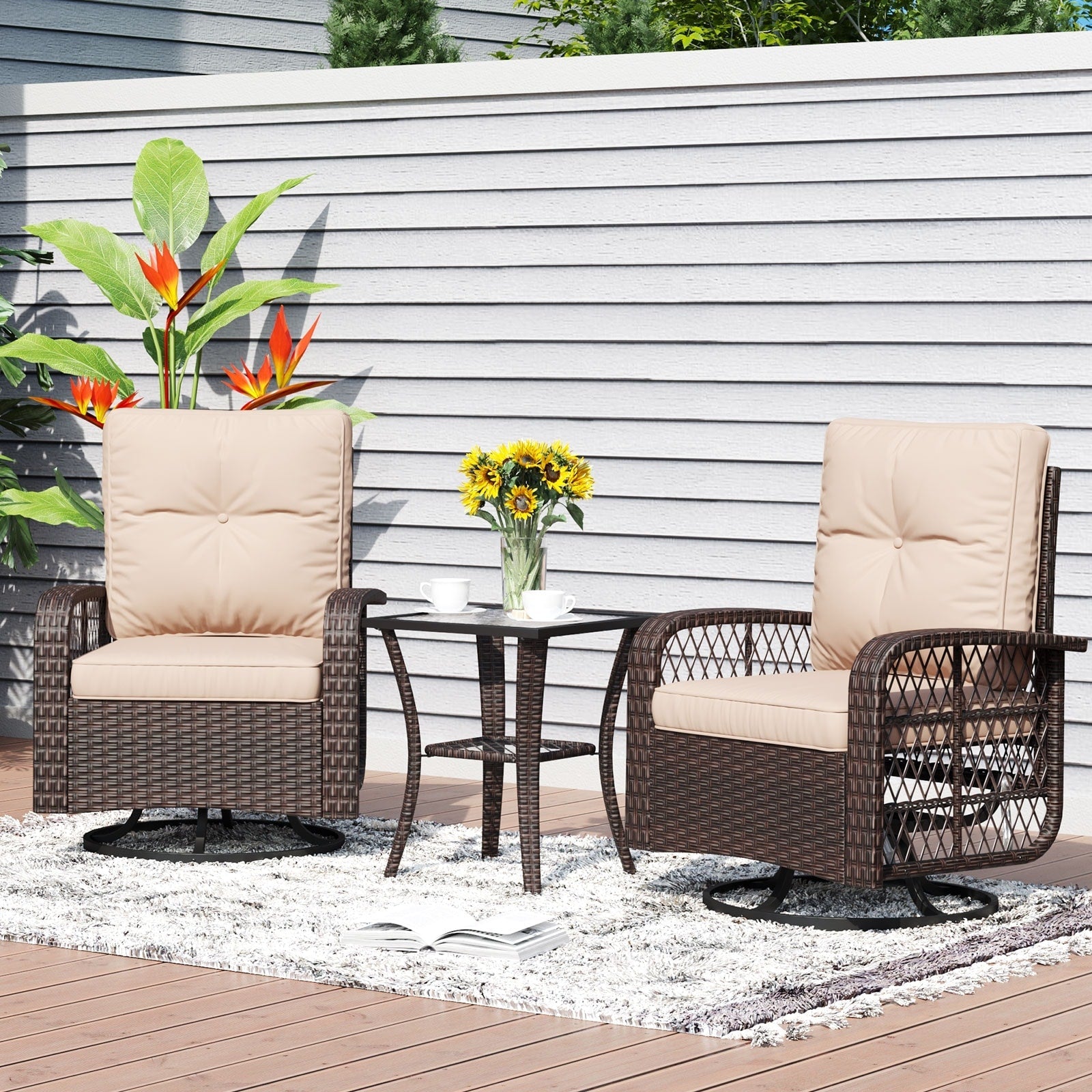 10-Piece Wicker Sectional Sofa Set